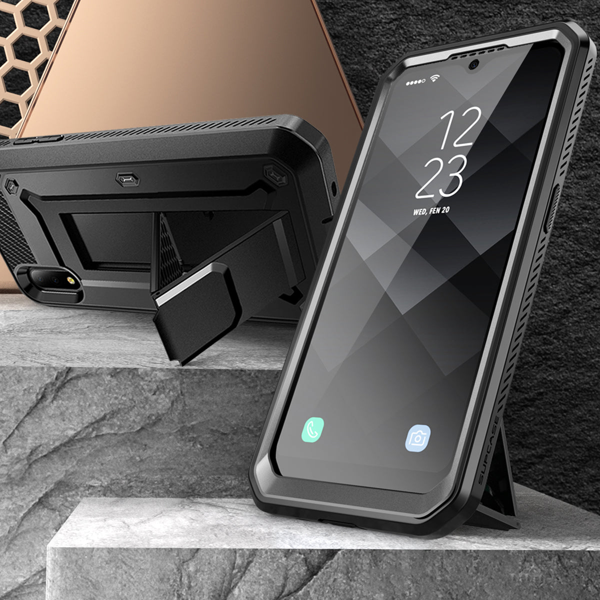 Samsung Galaxy A01 Unicorn Beetle Pro Rugged Holster Case - Heavy Duty Shockproof Cover with Belt Clip - Perfect for Construction, Outdoor Adventures & Everyday Protection (Black)