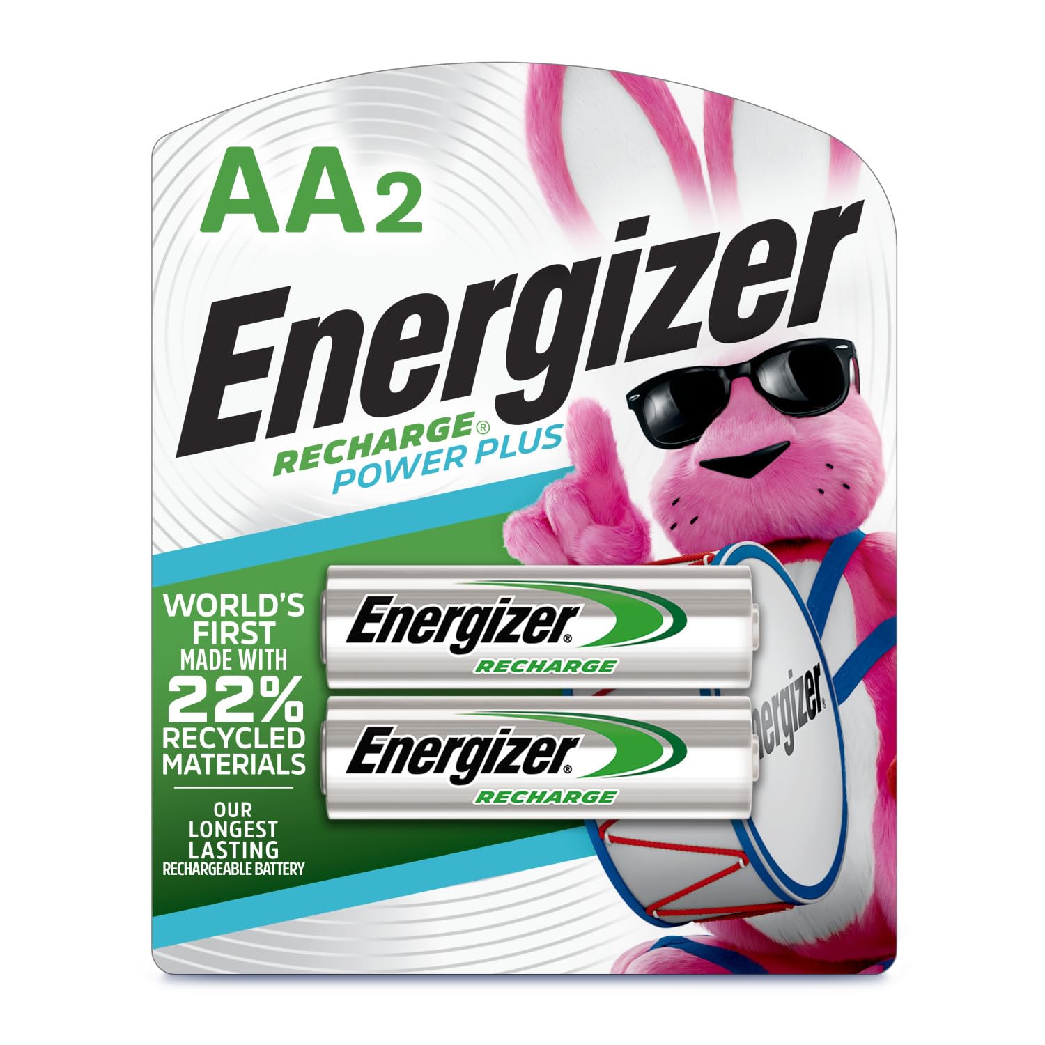 Energizer Power Plus Rechargeable AA Batteries (2 Pack) - Long Lasting Double A Batteries for Cameras, Toys, and Electronics - High Performance Rechargeable Batteries for Home & Office Use