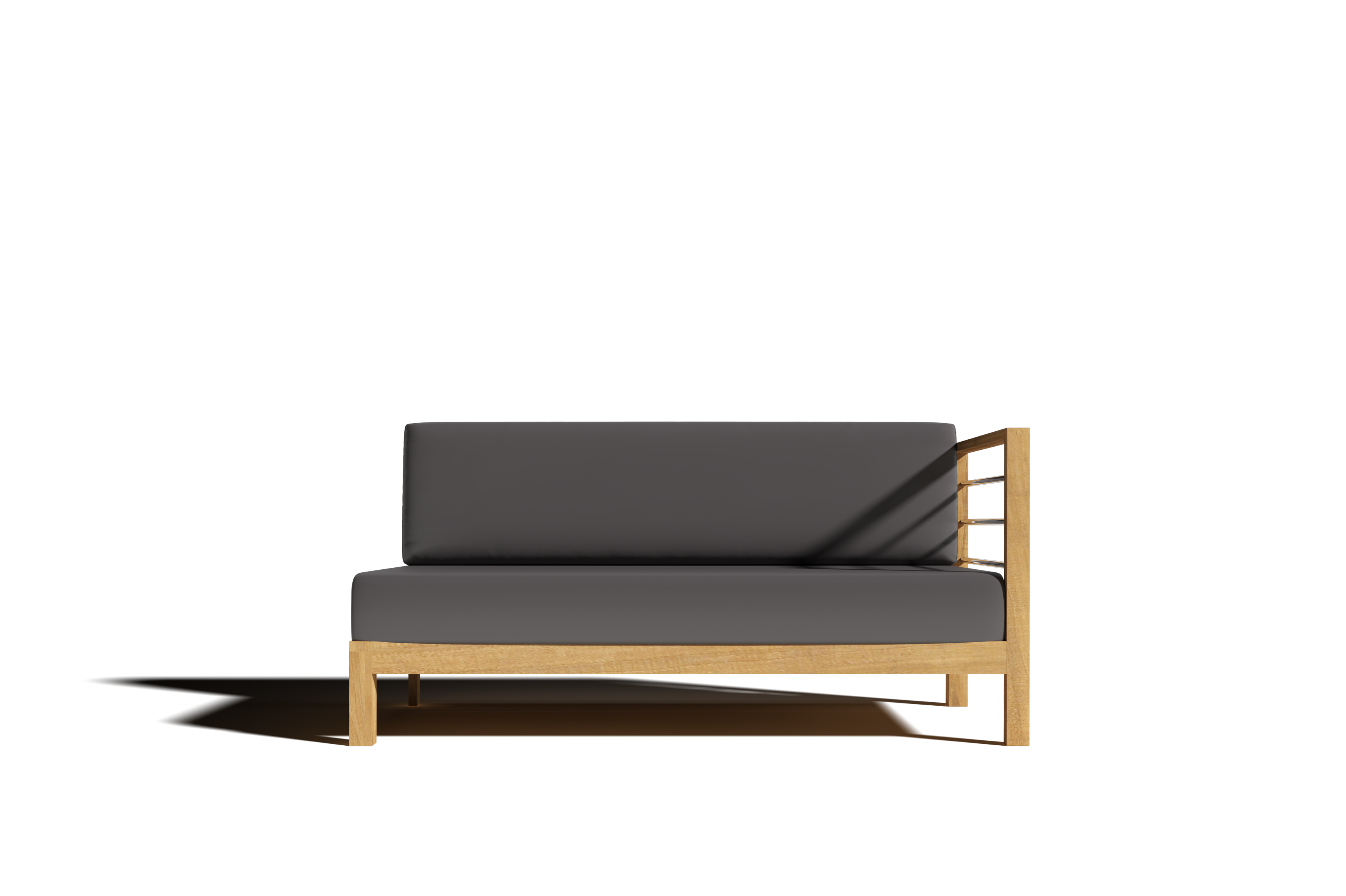 Premium 7-Piece Teak Outdoor Sectional Deep Seating Set with Sunbrella Charcoal Cushions - Durable Patio Furniture for Backyard, Poolside & Garden Relaxation
