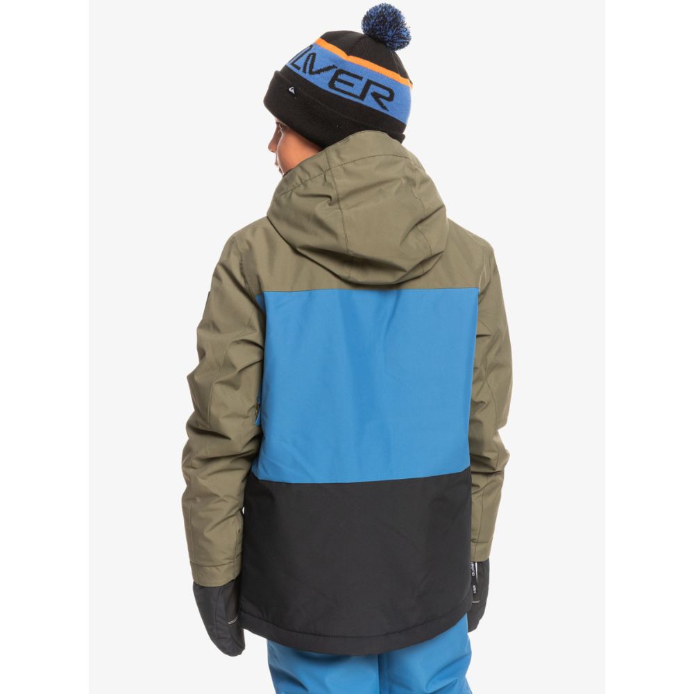 Quiksilver Side Hit Youth Boys Ski Jacket - Waterproof Winter Snow Jacket for Kids & Teens - Grape Leaf Color - Perfect for Skiing, Snowboarding & Outdoor Winter Activities