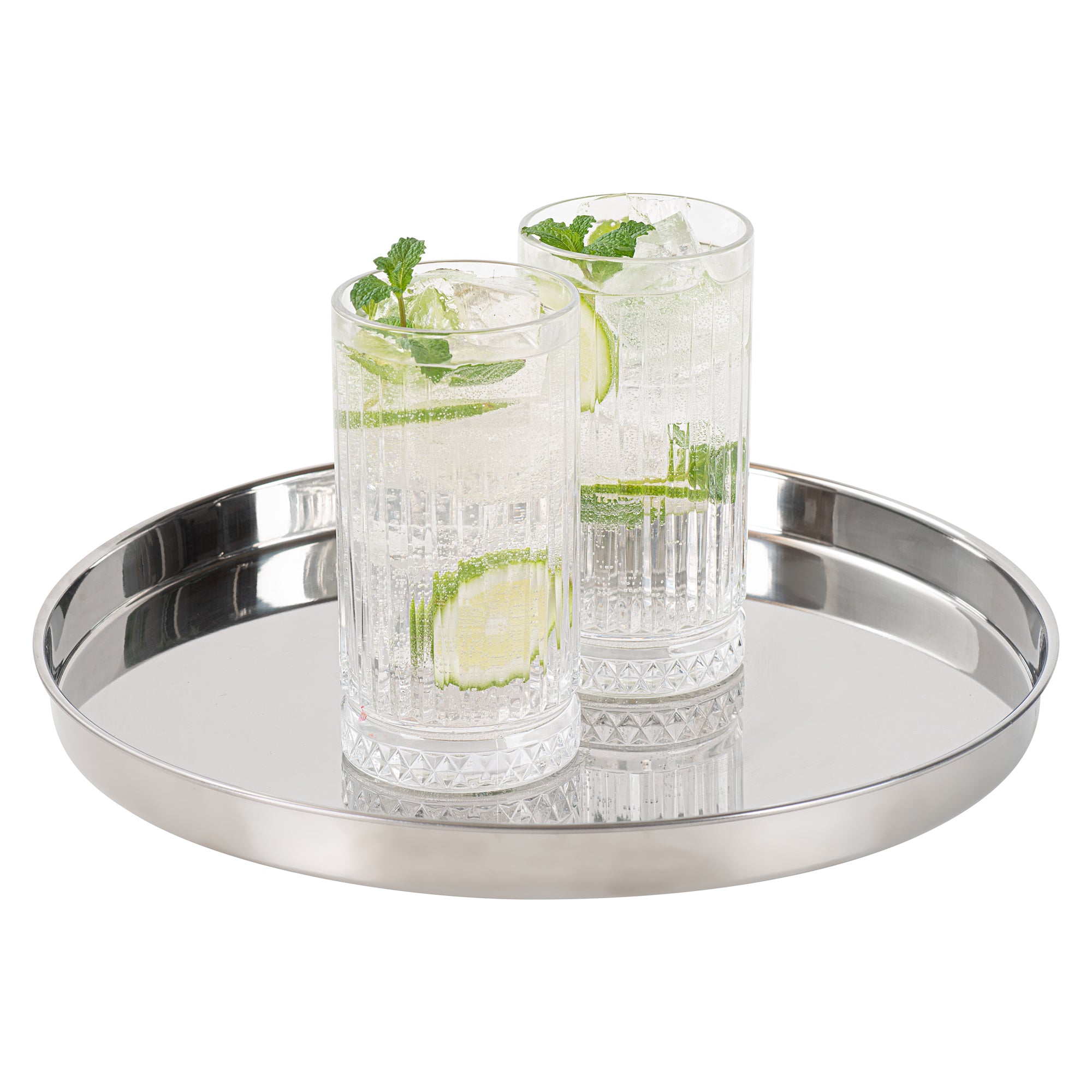 Premium Bar Lux Stainless Steel Serving Tray with Mirror Finish - 12.5