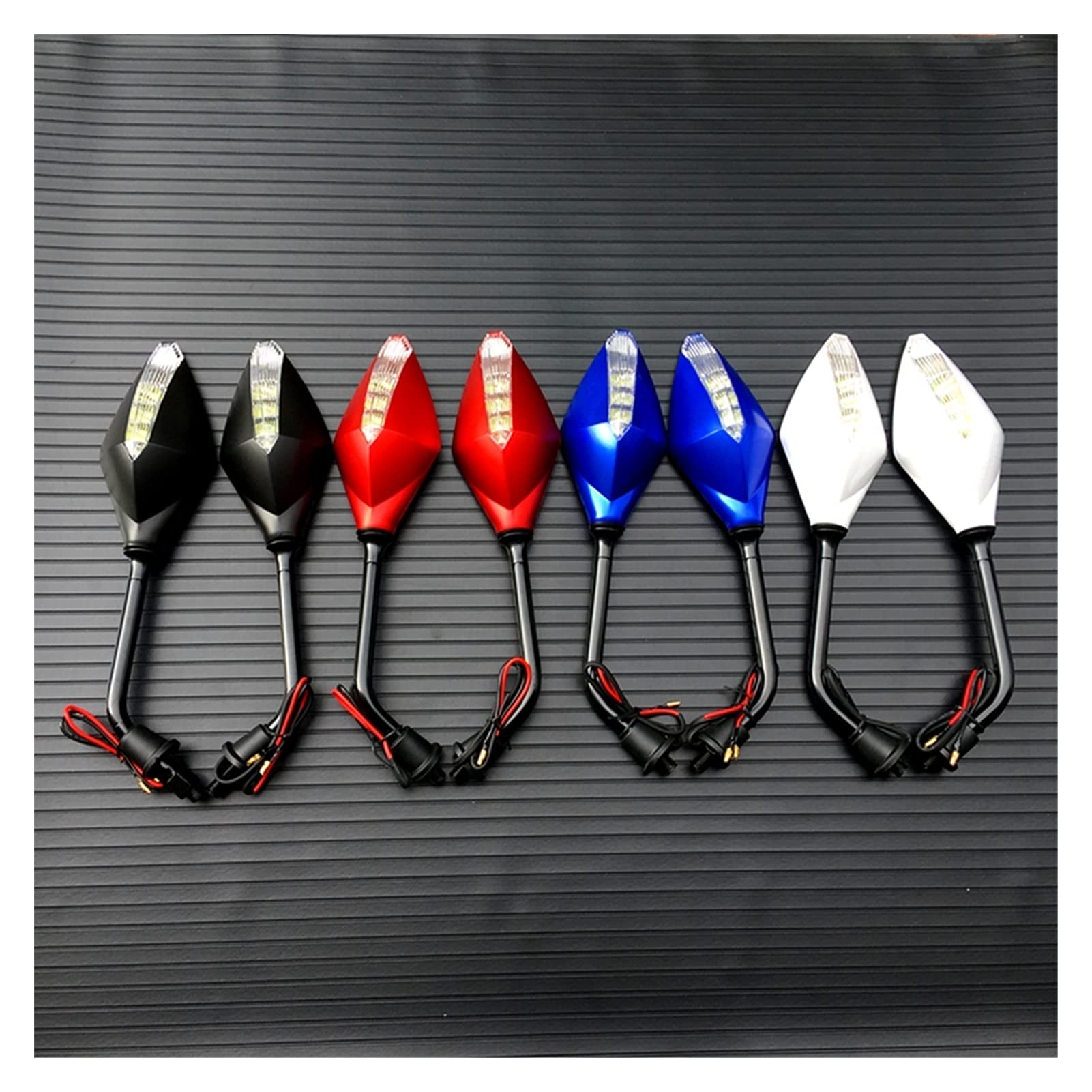 Universal 10mm Motorcycle LED Turn Signals & Rearview Mirrors - Waterproof Scooter Indicator Lights for Harley, Honda, Yamaha - Perfect for Night Riding and Safety Enhancement