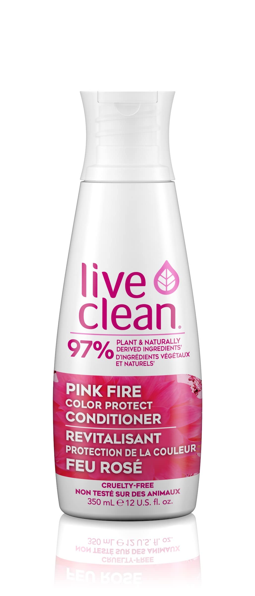 Live Clean Pink Fire Color Protect Conditioner - 12 Oz (350ml) for Color-Treated Hair | Sulfate-Free, Vegan & Cruelty-Free Hair Care | Moisturizing & Damage Repair for Vibrant Color