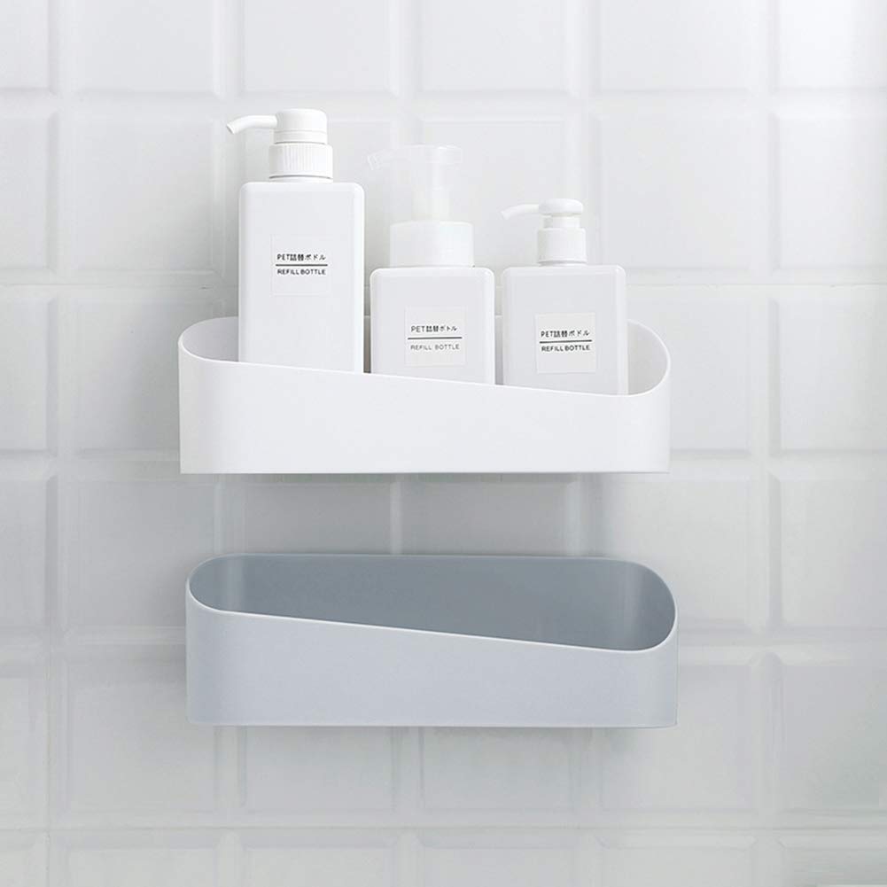 Waterproof Adhesive Shower Shelf - No Drill Wall Mounted Bathroom Organizer - Removable Kitchen Storage Rack for Bathroom, Shower & Kitchen Organization