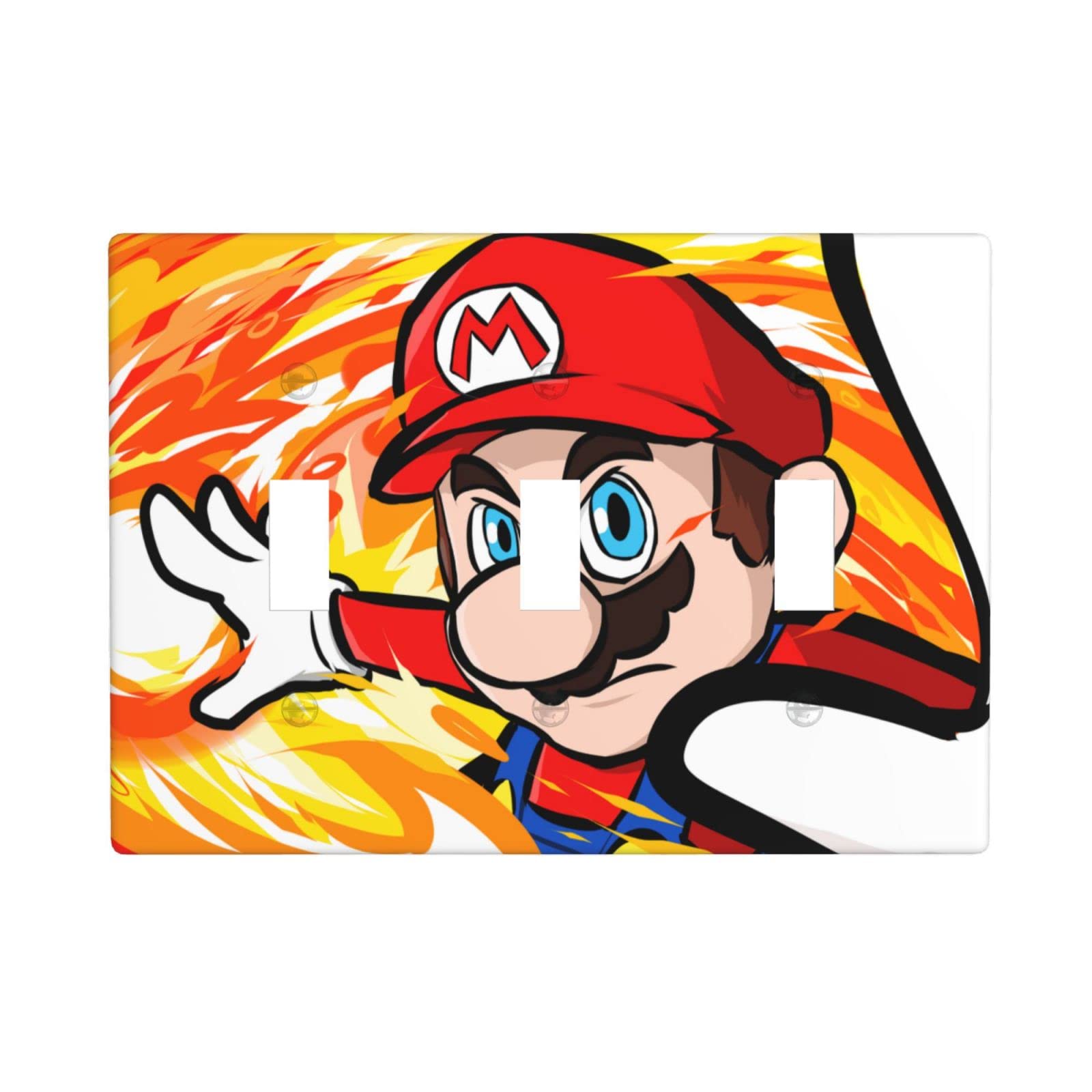 Anime Triple Toggle Kids Light Switch Cover - 3 Gang Decorative Wall Plate for Teen Boys Bedroom & Kids Playroom - Kawaii Home Decor Accessories (Perfect for Anime Themed Rooms, Gaming Setups & Nursery Decor)