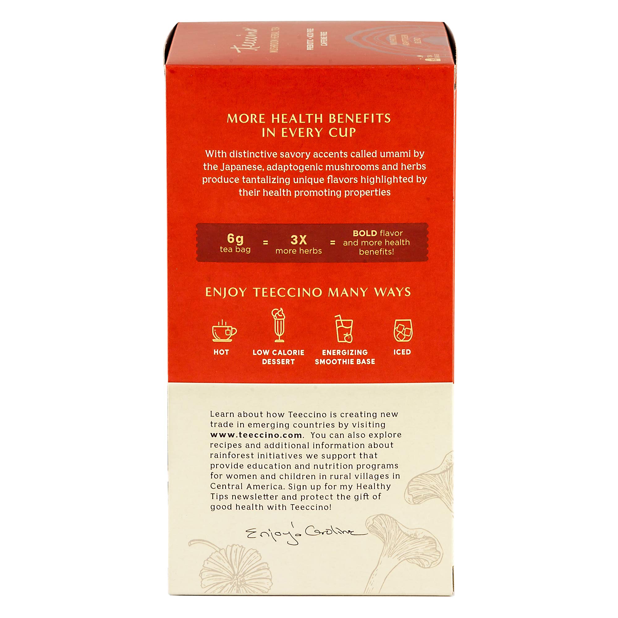 Organic Cordyceps Schisandra Herbal Tea - Cinnamon Berry Flavor, Caffeine-Free Adaptogenic Mushroom Tea with 3x More Herbs, Naturally Sweet, Gluten-Free, Prebiotic - 25 Tea Bags for Relaxation & Immune Support
