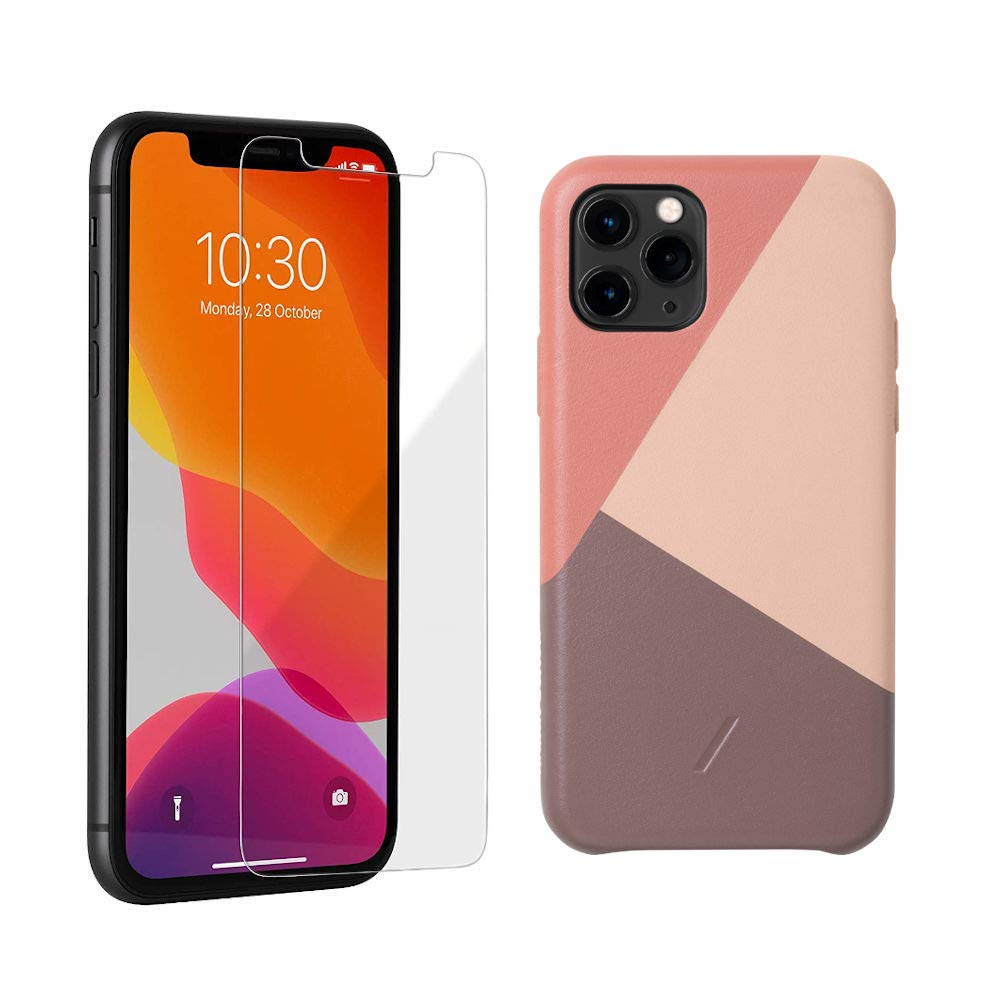 Native Union Screen Protector & Clic Marquetry Case Bundle for iPhone 11 Pro/XS/X - Rose Gold | Premium Protection for Your Smartphone | Perfect for Work, Travel & Everyday Use