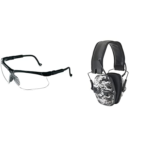 Howard Leight Impact Sport Electronic Shooting Earmuff with Sharp-Shooter Shooting Glasses - Noise Reduction Ear Protection & Safety Glasses for Shooting Range, Hunting & Outdoor Sports