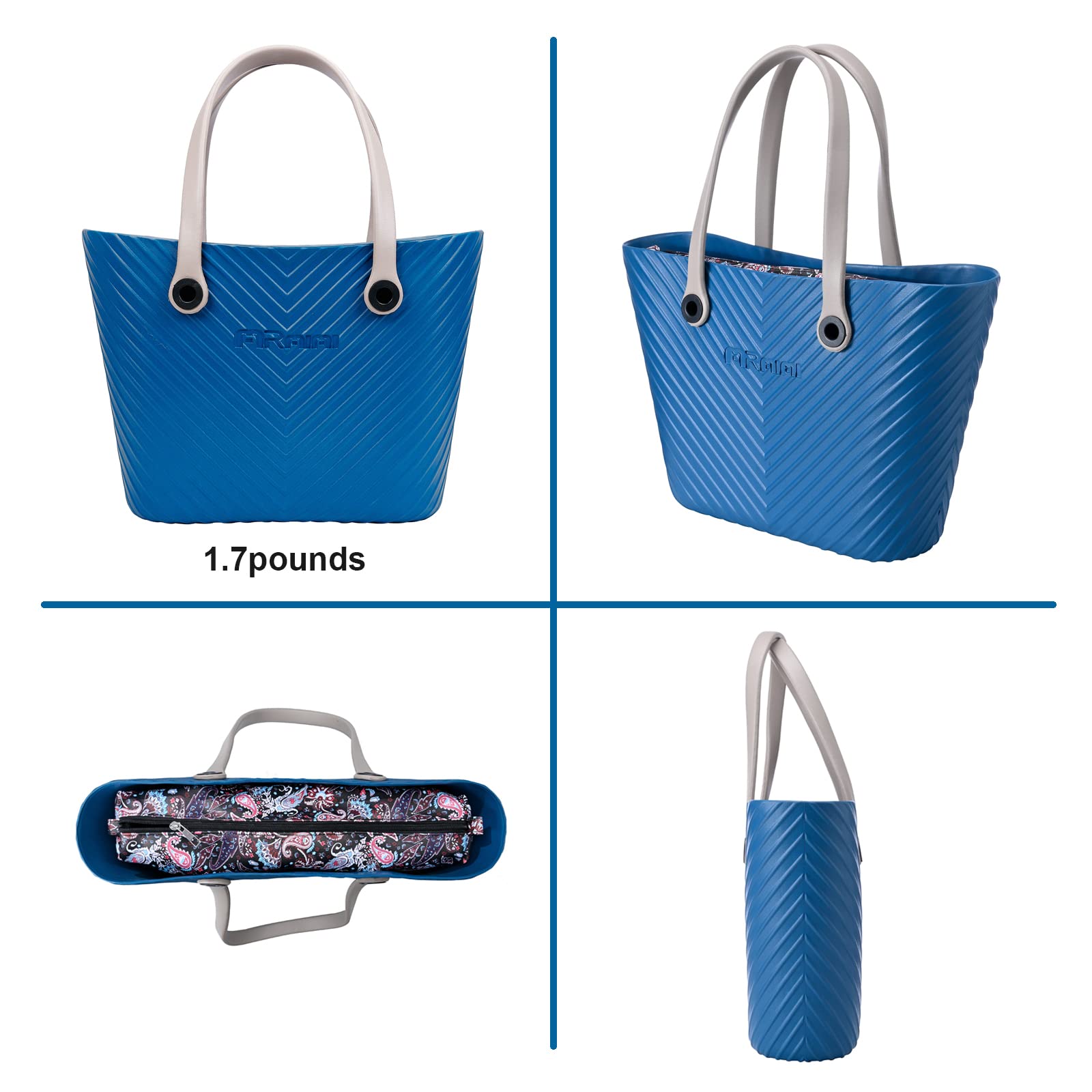 Women's Waterproof EVA Beach Tote - Lightweight Travel Shoulder Bag for Pool & Vacation