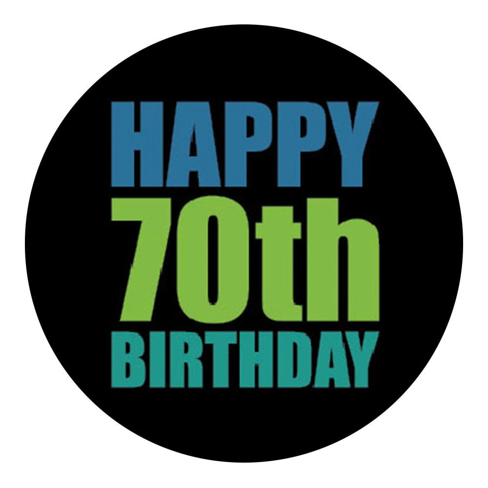 Happy 70th Birthday Walking Cane - Premium Black Beechwood Shaft with Pewter Collar - Ideal for Seniors, Birthday Gifts & Mobility Support