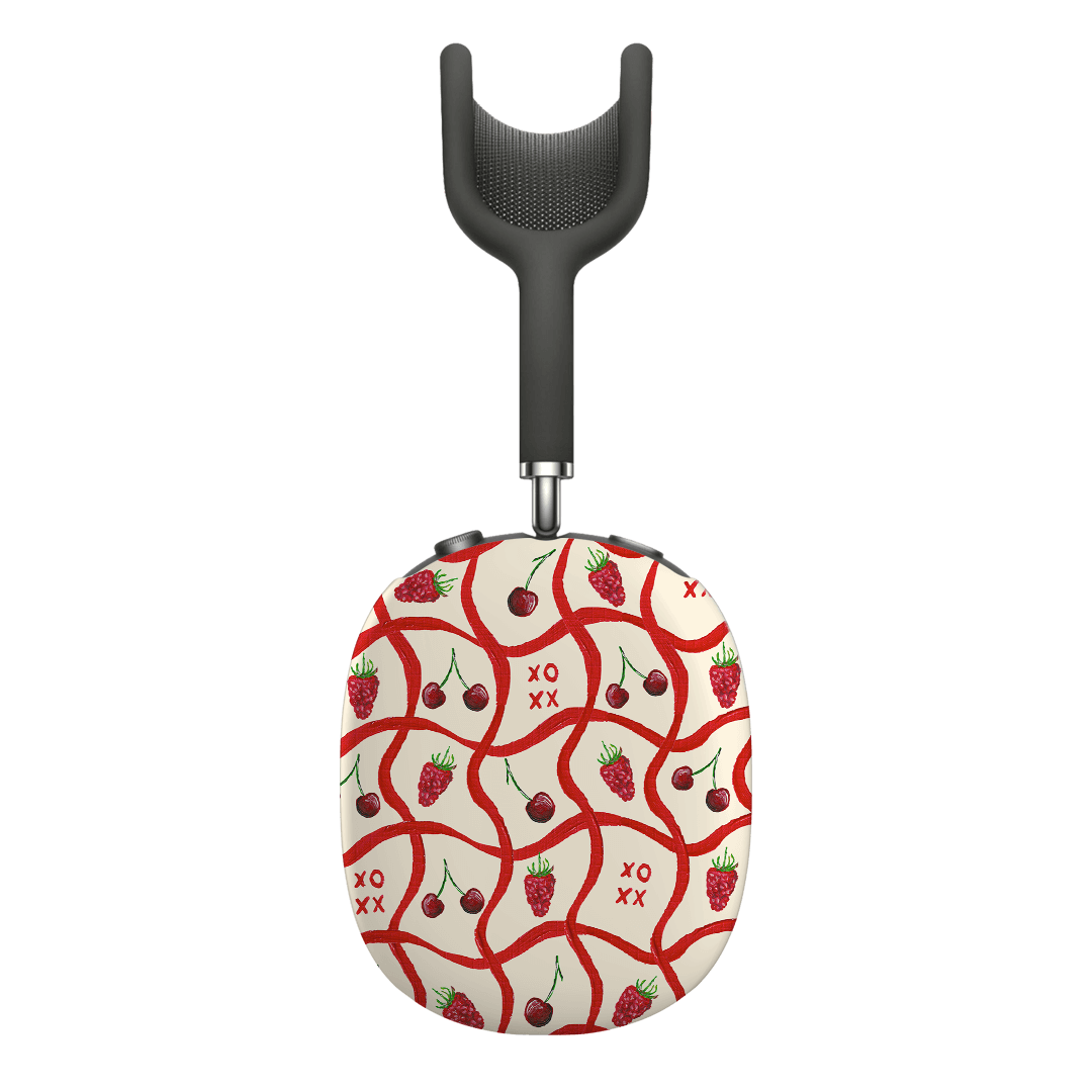 Premium AirPods Max Case - Durable Protective Cover for Apple AirPods Max with Stylish Cherries & Berries Design - Perfect for Travel, Work & Gym Use