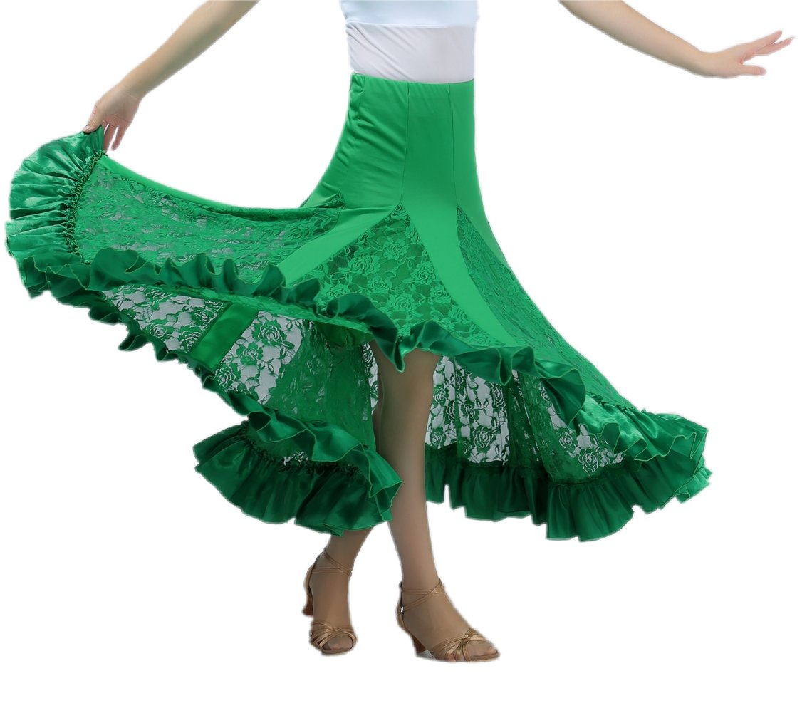 CISMARK® Elegant Ballroom & Latin Dance Skirt - Long Swing Party Dress for Women | Perfect for Salsa, Tango, and Competition Performances