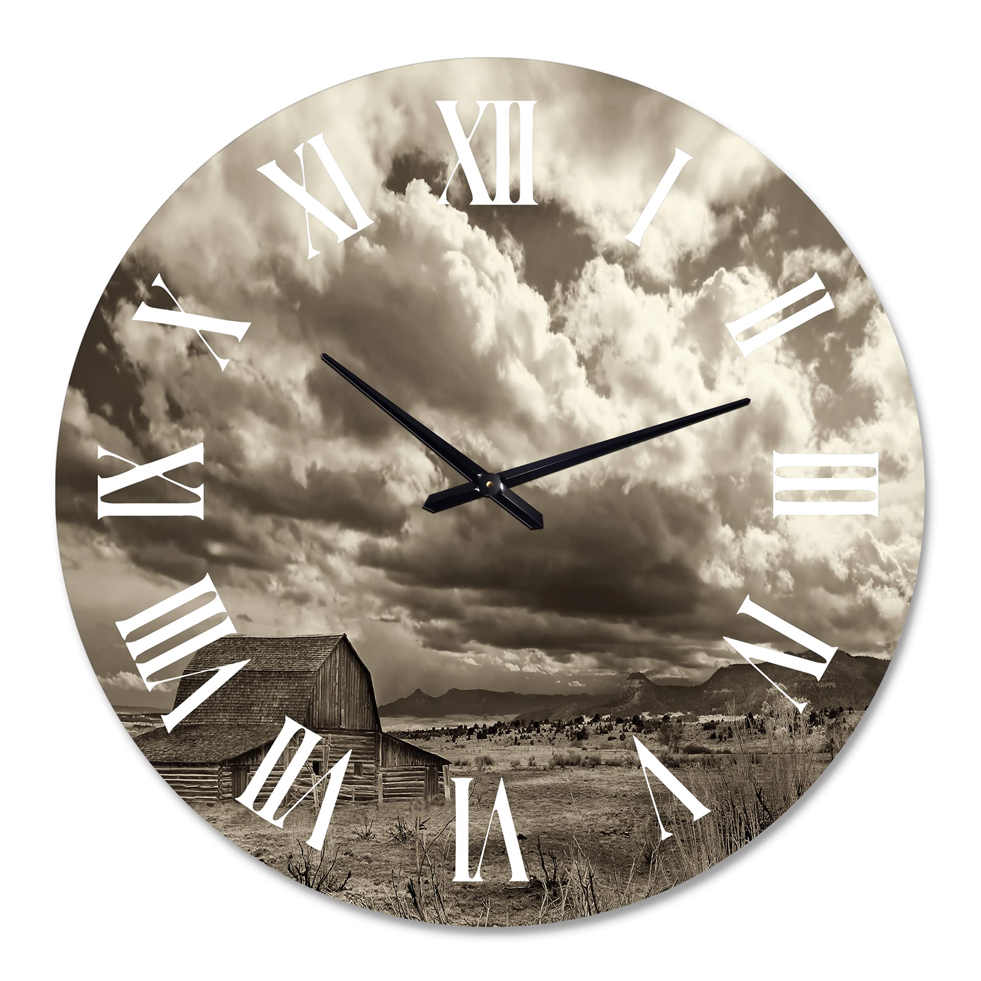 After The Rain On The Prairie Landscape Wall Clock - Large Traditional Nature-Inspired Office Decor Clock - Perfect for Home, Office & Living Room Décor