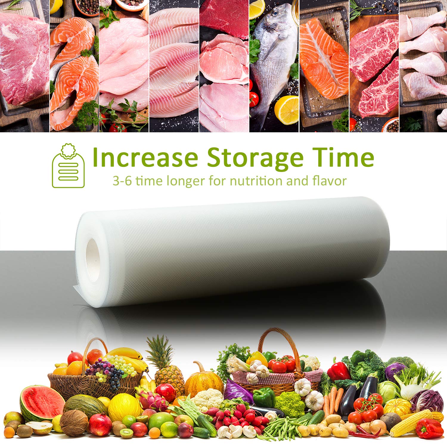 6 Pack Heavy Duty Vacuum Sealer Bags - 11