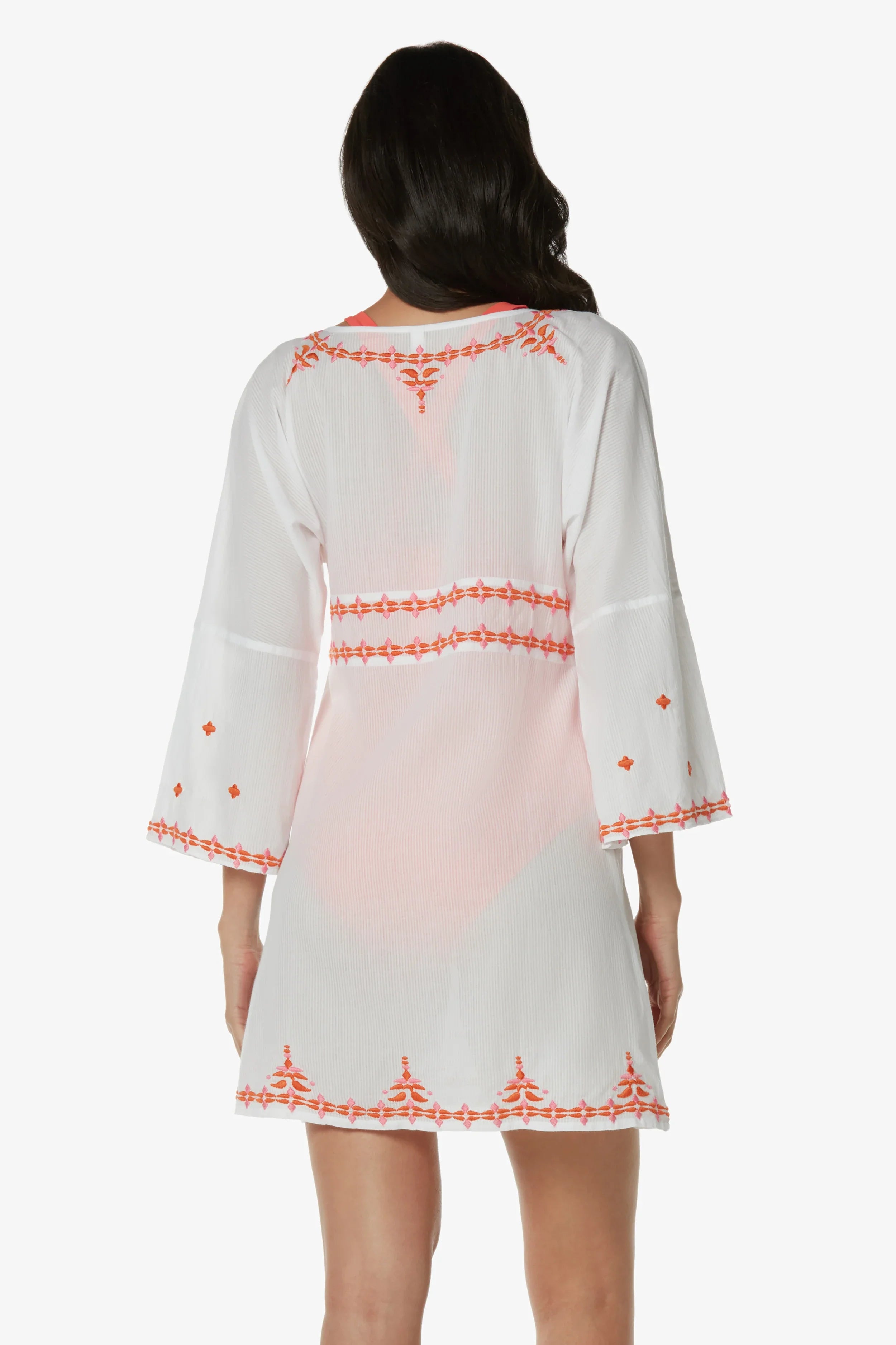 Nola Tunic Top for Women - Flowy Coral Pink Blouse for Casual Wear & Summer Outfits | Perfect for Office, Date Night & Beach Cover-Up