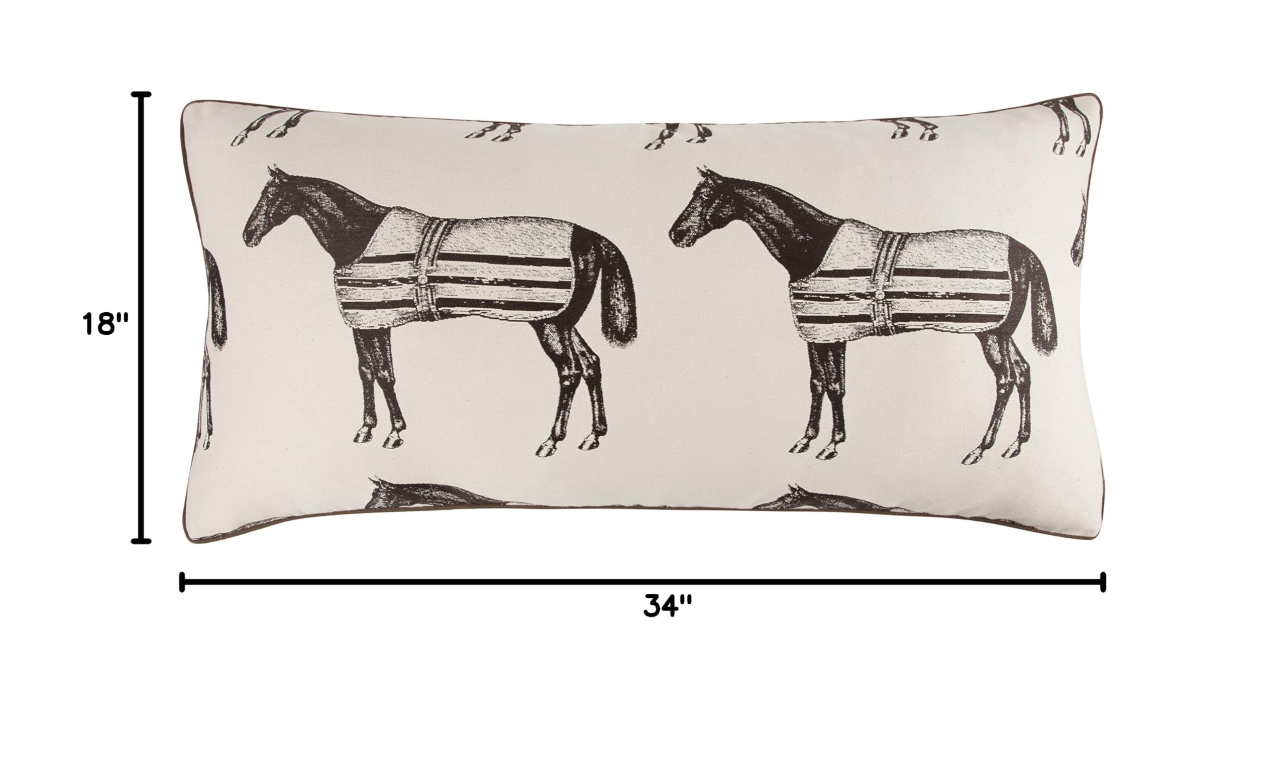 Thomas Paul Equestrian Jacquard Throw Pillow 18x34 Inches - Horse Lover Home Decor for Sofa, Bed, or Nursery - Luxurious Jacquard Fabric with Equestrian Design