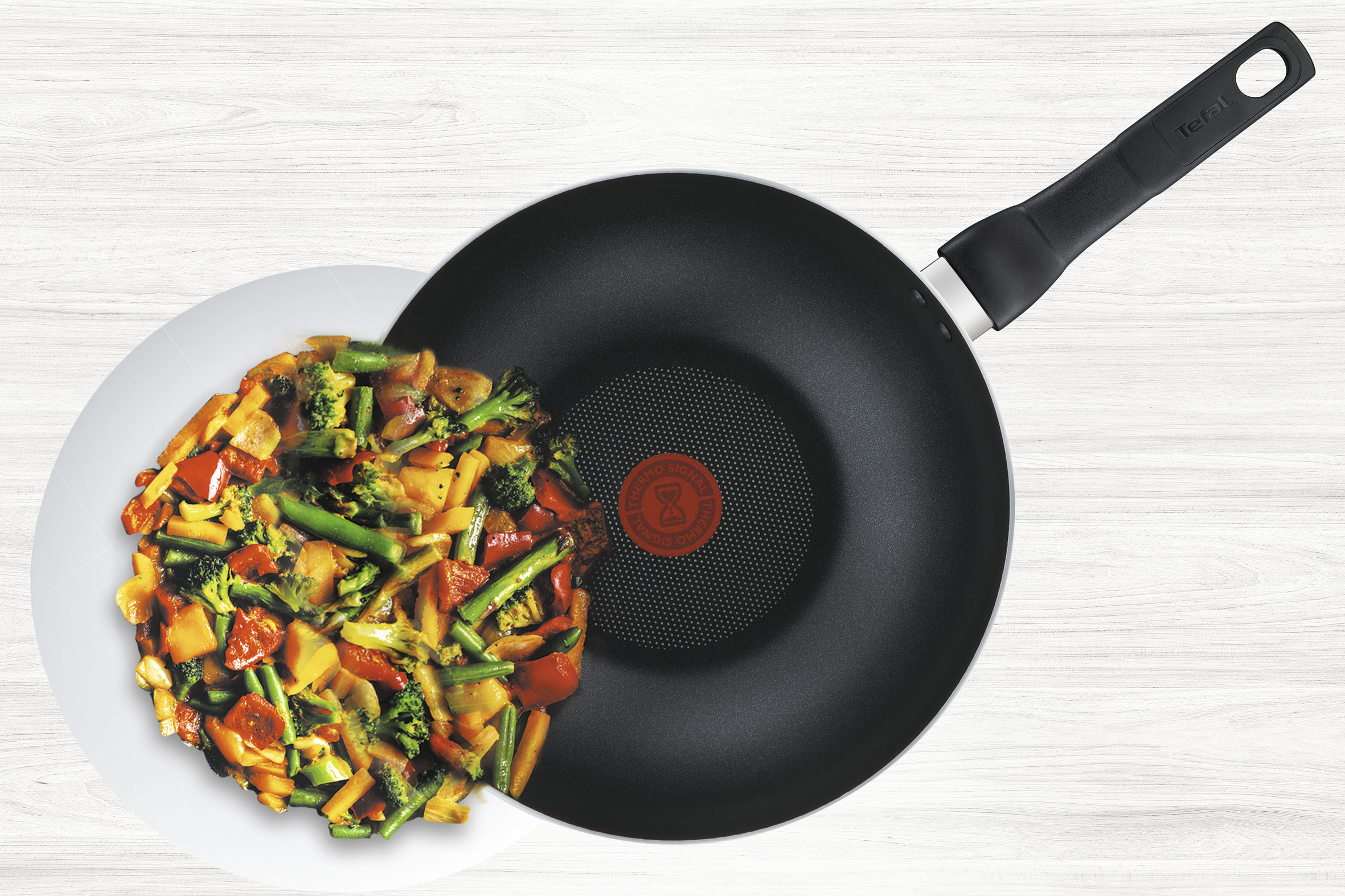 Tefal 32cm Non-Stick Wok with Glass Lid - High Heat Resistant Stir Fry Pan for Asian Cooking, Sautéing & Deep Frying - Perfect for Home Chefs & Professional Kitchens
