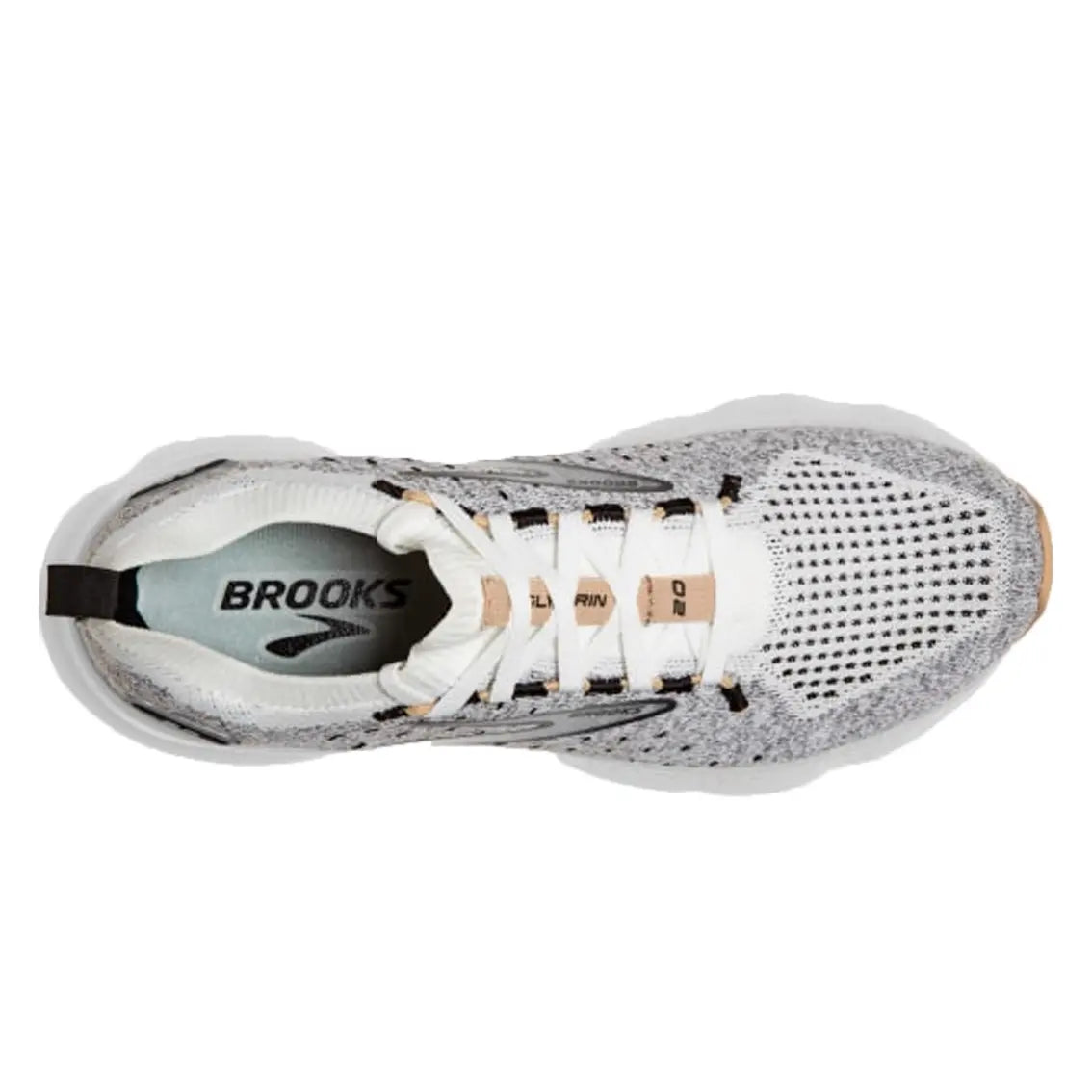Brooks Glycerin 20 StealthFit Women's Running Shoes - White/Black/Cream - Lightweight Cushioned Sneakers for Jogging, Gym Workouts & Daily Walking