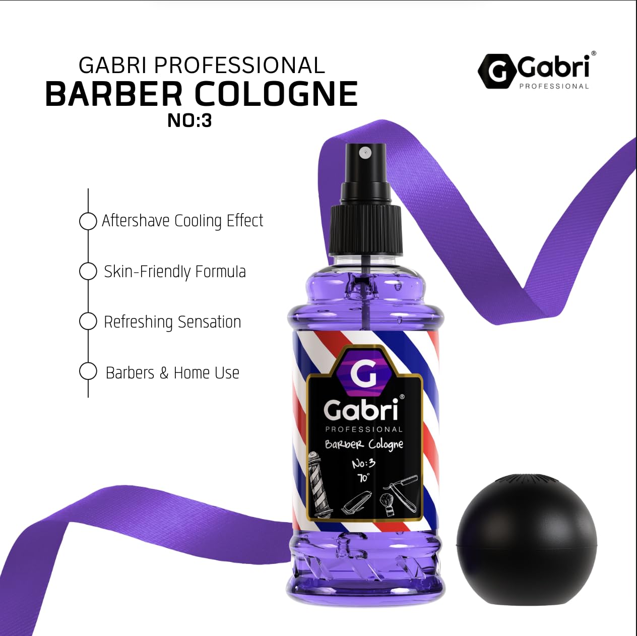 Premium Gabri Men's Cologne 250ml - Eau De Cologne & Aftershave with Vanilla, Tonka Bean & Frankincense - Barber Shop Scent for Relaxation & Refreshment - Perfect for Daily Wear, Special Occasions & Gifting