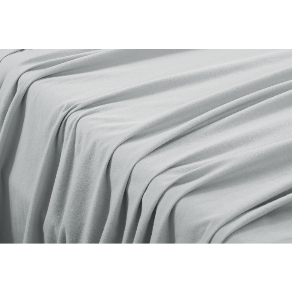 Premium 180GSM Cotton Flannel Bed Sheet Set - Silver King Size - Ultra Soft & Breathable for Cozy Winter Nights & Luxury Bedroom Decor