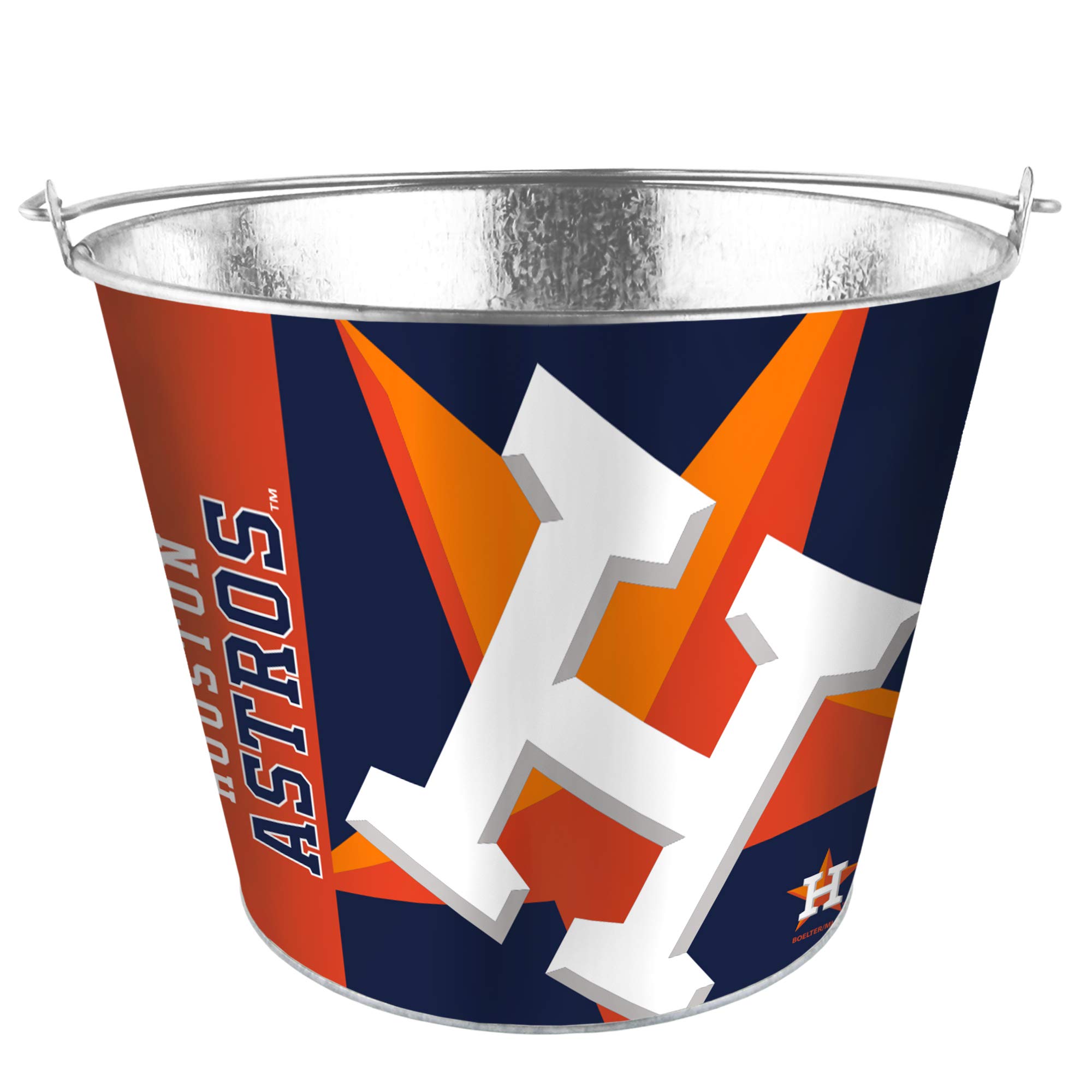 Boelter Brands MLB Houston Astros 5 Quart Baseball Team Bucket - Officially Licensed Hype Design in Team Colors - Perfect for Game Day, Tailgating & Sports Fan Gifts