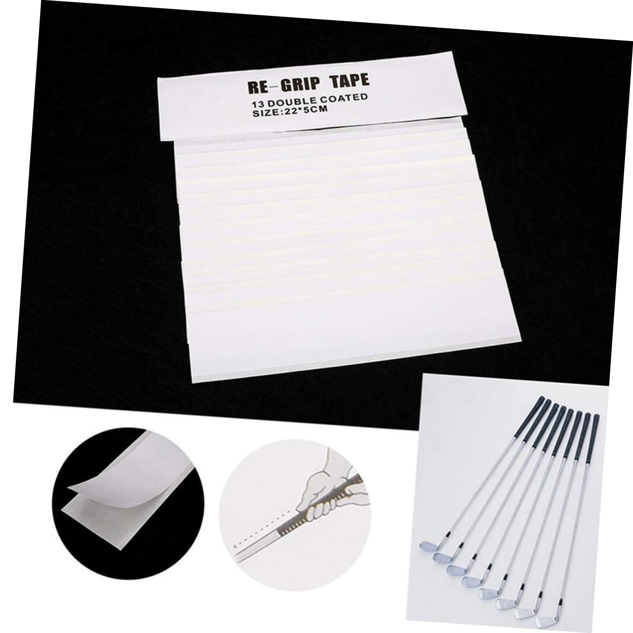 BESPORTBLE 13pcs Double Sided Adhesive Tape for Golf Club Regripping - Strong Grip Tape, White Gummed Paper Tape - Perfect for Golf Club Repair, DIY Projects & Sports Equipment Maintenance