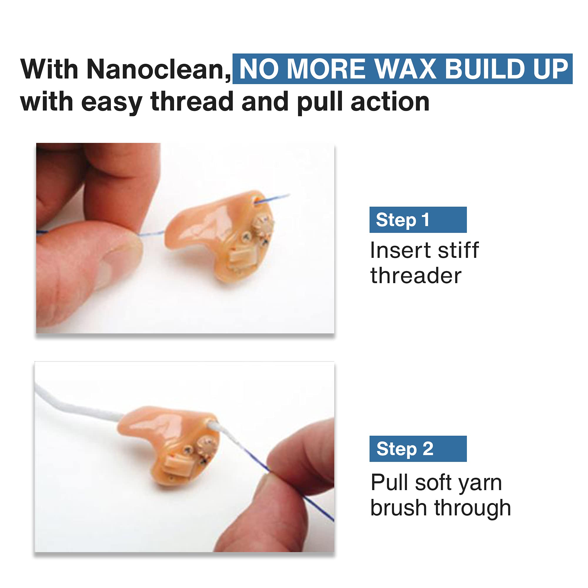 Premium Hearing Aid Cleaning Kit - 5 Packs of 100 Disposable Cleaning Strands - Gentle & Effective Hearing Aid & Earbud Cleaner Tool Set with Brush - Essential Hearing Aid Accessories for Daily Maintenance & Hygiene Care - Perfect for Seniors & Hearing Aid Users at Home or Travel