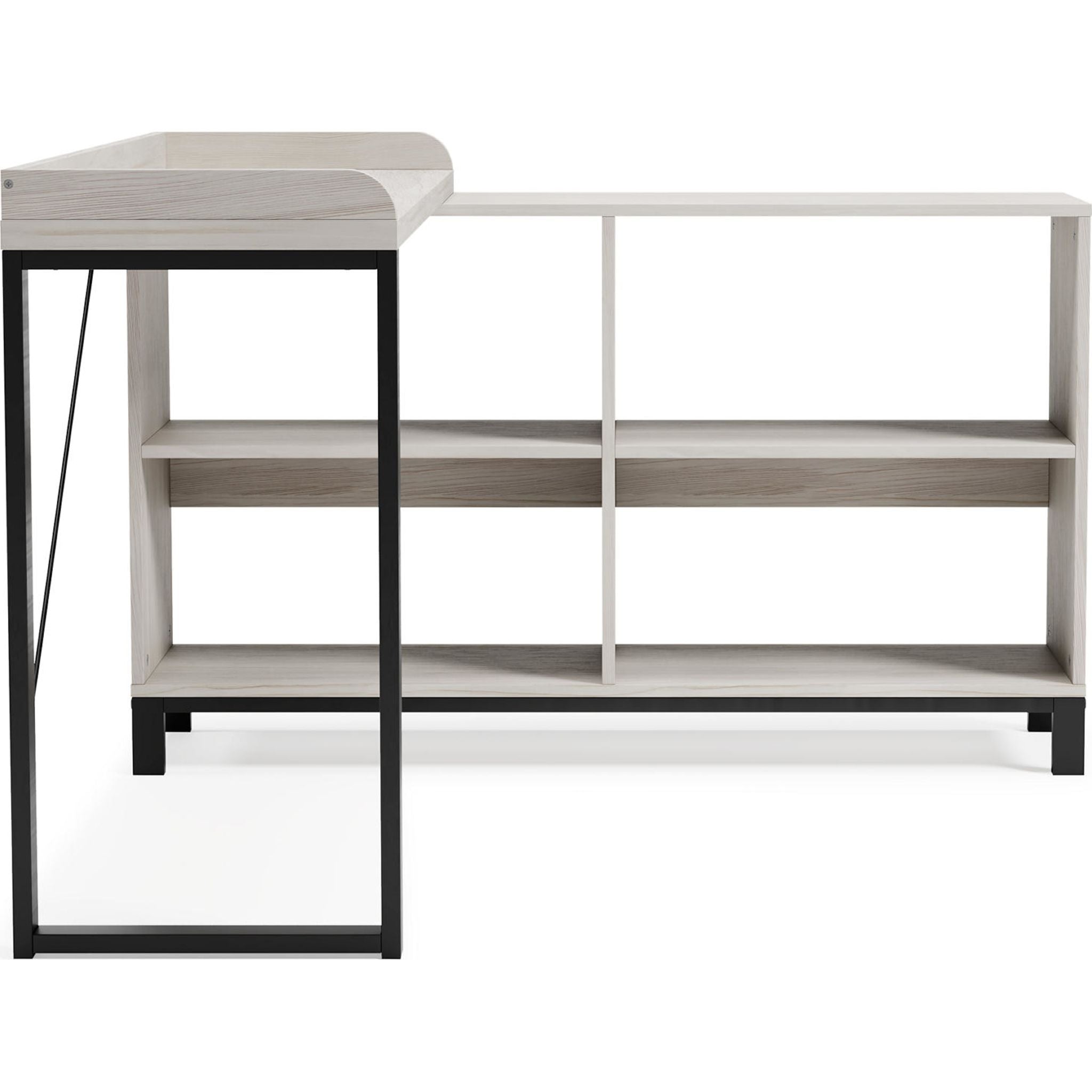 Bayflynn L-Shaped Computer Desk - White & Black Home Office Desk for Small Spaces, Gaming & Workstation Setup
