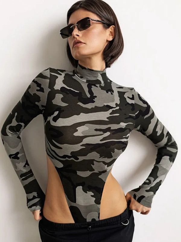 ZASUWA Women's Sexy Camouflage Bodysuit - Stretchy Lingerie for Date Night & Boudoir Photography | Plus Size Available
