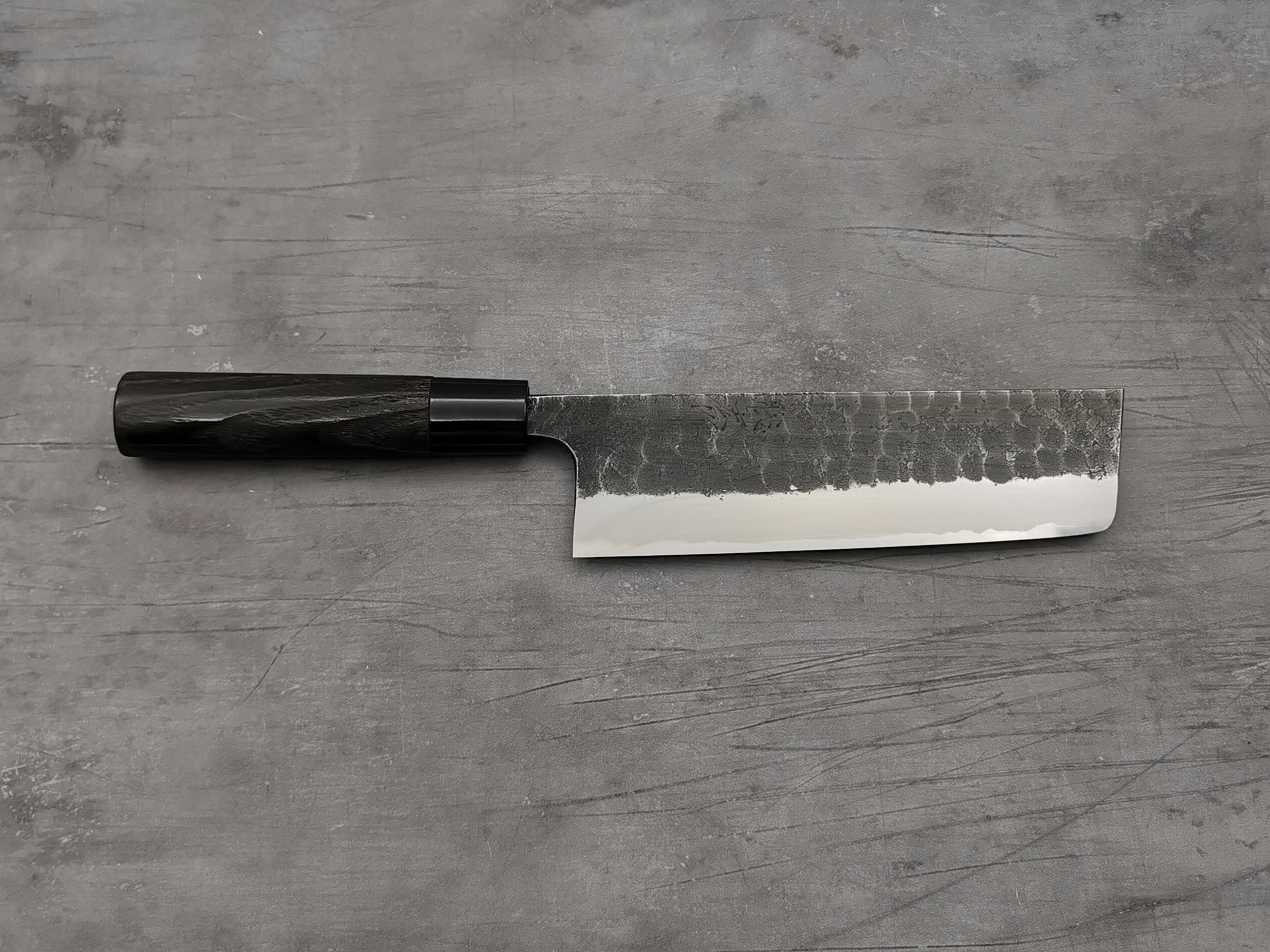 Premium Toshihiro Wakui V2 Tsuchime Nakiri Knife - Handcrafted Japanese Damascus Steel Kitchen Knife for Slicing, Dicing & Chopping Vegetables - Perfect for Home Chefs & Professional Cooks