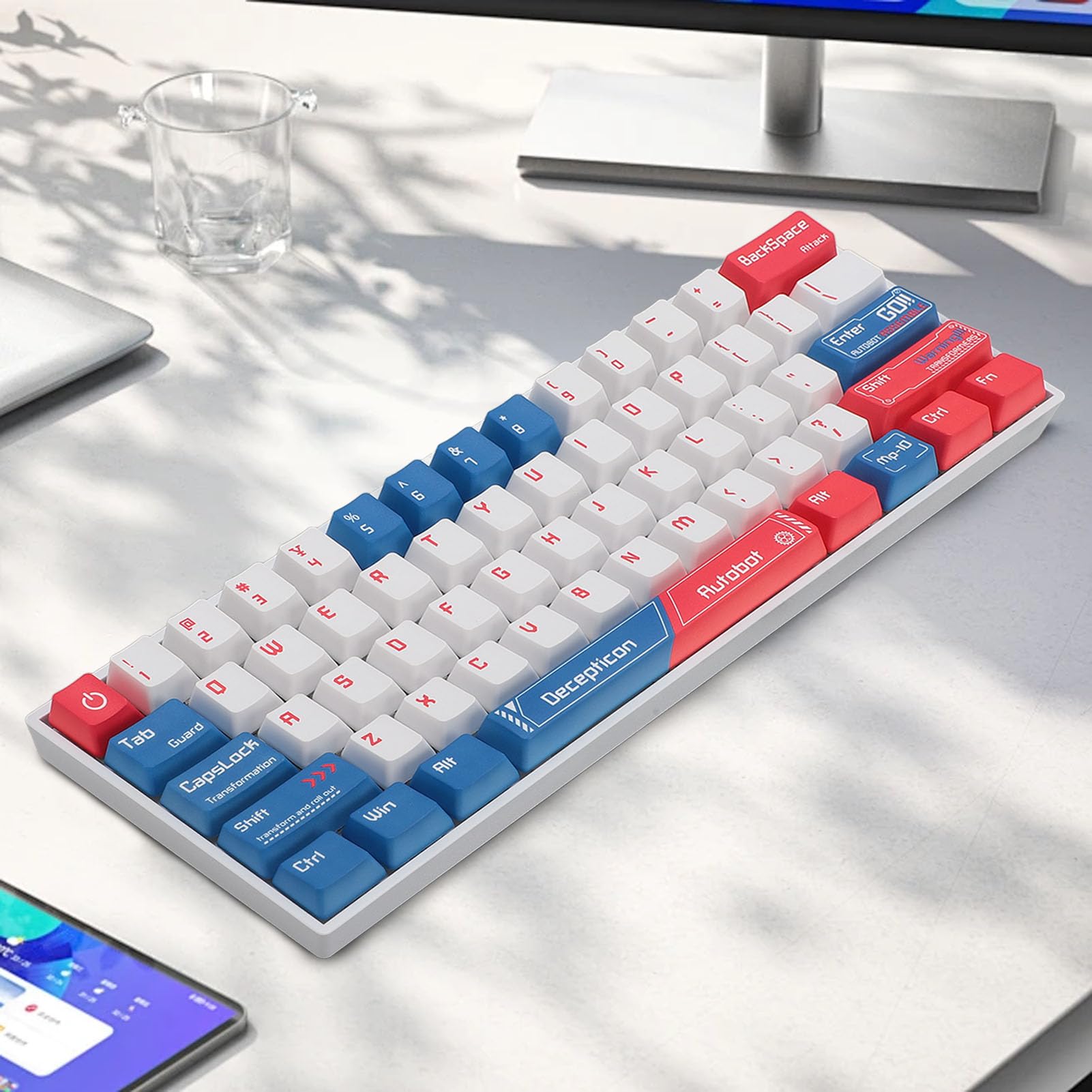 Annadue 60% Mechanical Gaming Keyboard with RGB Backlight - Tri-Mode Connectivity (Bluetooth 5.0/2.4GHz Wireless/USB Wired) - Red Switches for Windows PC/Mac - Compact Wireless Keyboard for Gaming, Office & Home Use