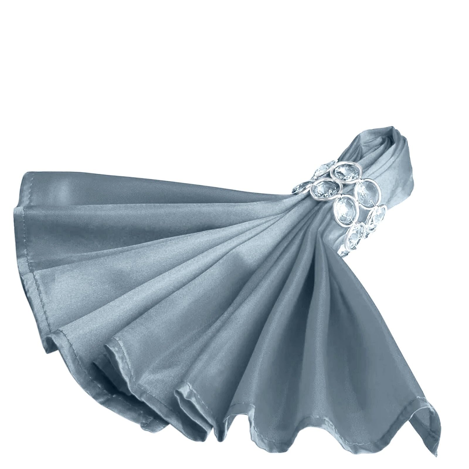 50 Pack 20-Inch Dusty Blue Satin Dinner Napkins for Wedding, Party, Reception, Restaurant & Home Use - Elegant Table Setting & Special Occasions