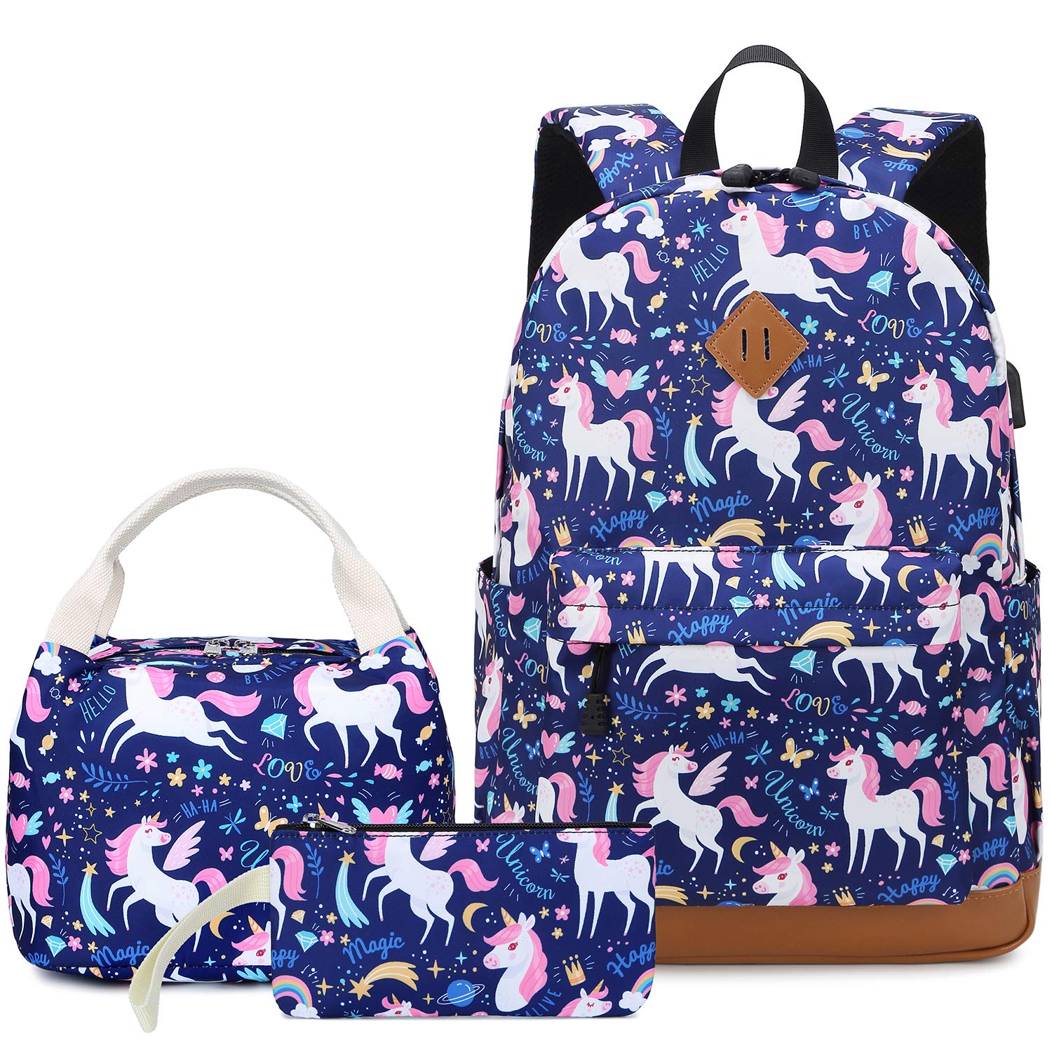 Soekidy Cute Fox & Unicorn Backpacks for Girls - Durable School Backpack Set for Kids, Preschool Bookbag - Perfect for School, Travel & Daily Use