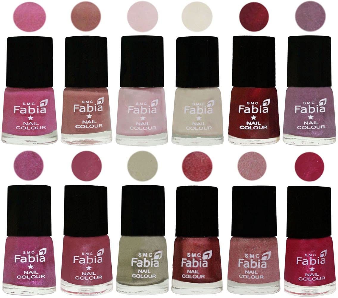SMC Fabia Platinum Collection - 12 Long Lasting High Shine Nail Polish Set (6ml Each) - 01438 - Perfect for Salon, Home Manicures & Gift Giving