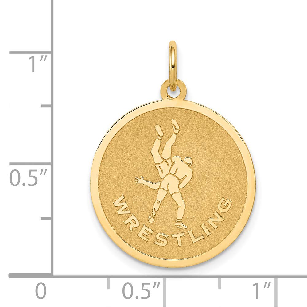 14K Yellow Gold Wrestling Charm Pendant for Men & Women - Durable & Hypoallergenic Jewelry Gift for Athletes, Coaches & Fans - Perfect for Sports Events, Graduation & Daily Wear