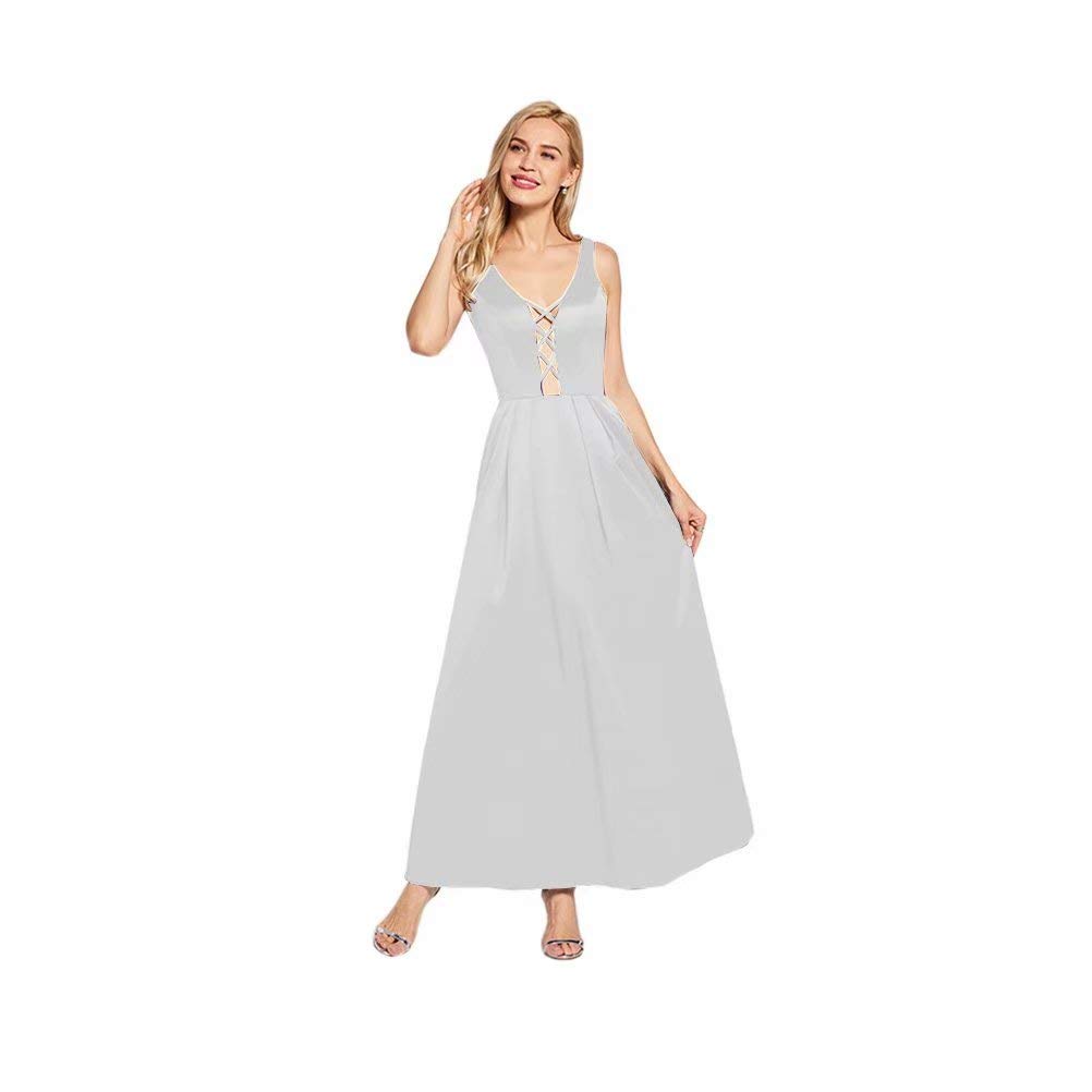 Elegant Tea Length Prom Dress - Ci-ONE Satin Cocktail Evening Gown for Bridesmaids & Special Occasions | Perfect for Homecoming, Weddings & Formal Events