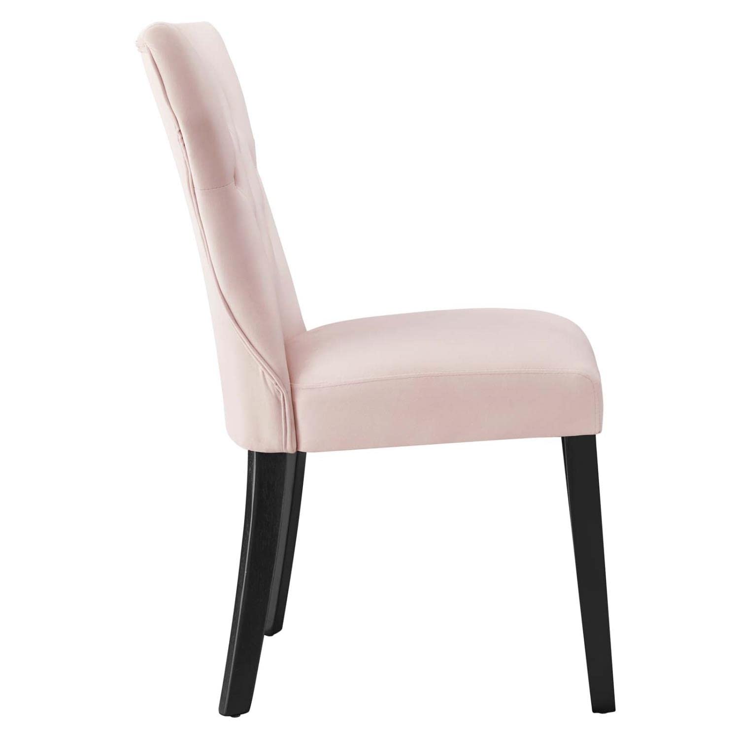Modway Silhouette Velvet Dining Chairs - Set of 2, Pink Upholstered Modern Kitchen Chairs with Metal Legs (EEI-5014-PNK) - Perfect for Dining Room, Breakfast Nook & Small Space Decor