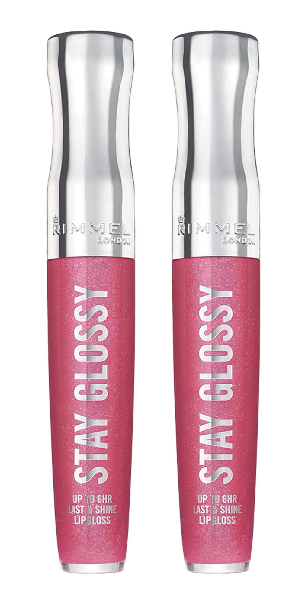 Rimmel Stay Glossy 6HR Long-Lasting Lip Gloss - Back Row Smooch (0.18 Fl Oz, 2 Count) | High Shine, Non-Sticky Formula | Perfect for Everyday Wear, Date Night & Special Occasions