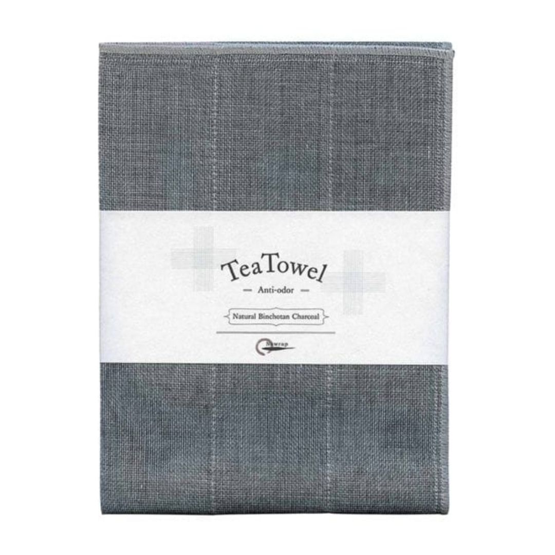 IPPINKA Nawrap Natural Tea Towel - Charcoal Grey | Eco-Friendly, Absorbent & Reusable Kitchen Towel for Drying Dishes, Cleaning & Decor