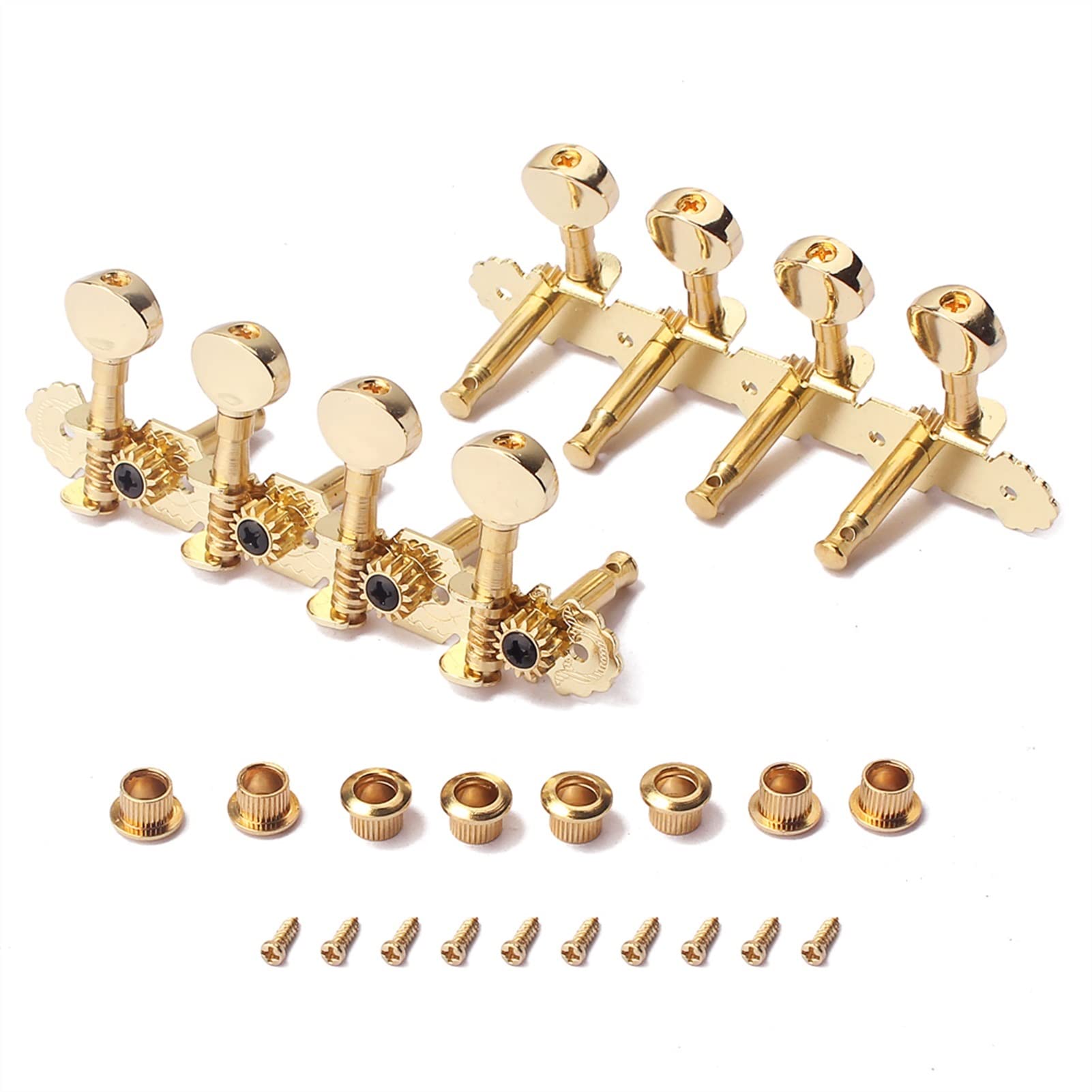 Gold 4R4L Tuning Pegs Set for Mandolin & 8-String Guitar - Machine Heads & Knobs (117x42x38mm) - Perfect for String Replacement & Instrument Tuning