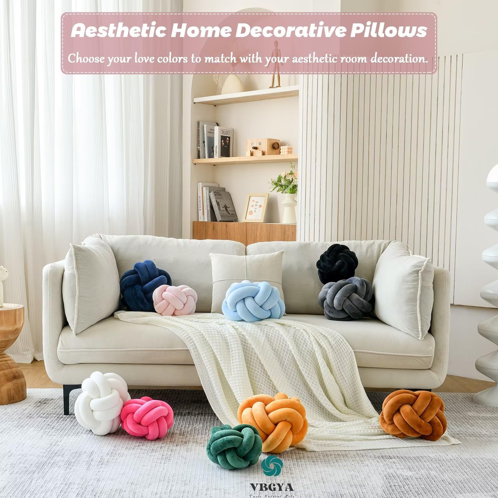Knot Pillow Ball - Soft Round Knotted Cushion for Bedroom & Sofa Decor