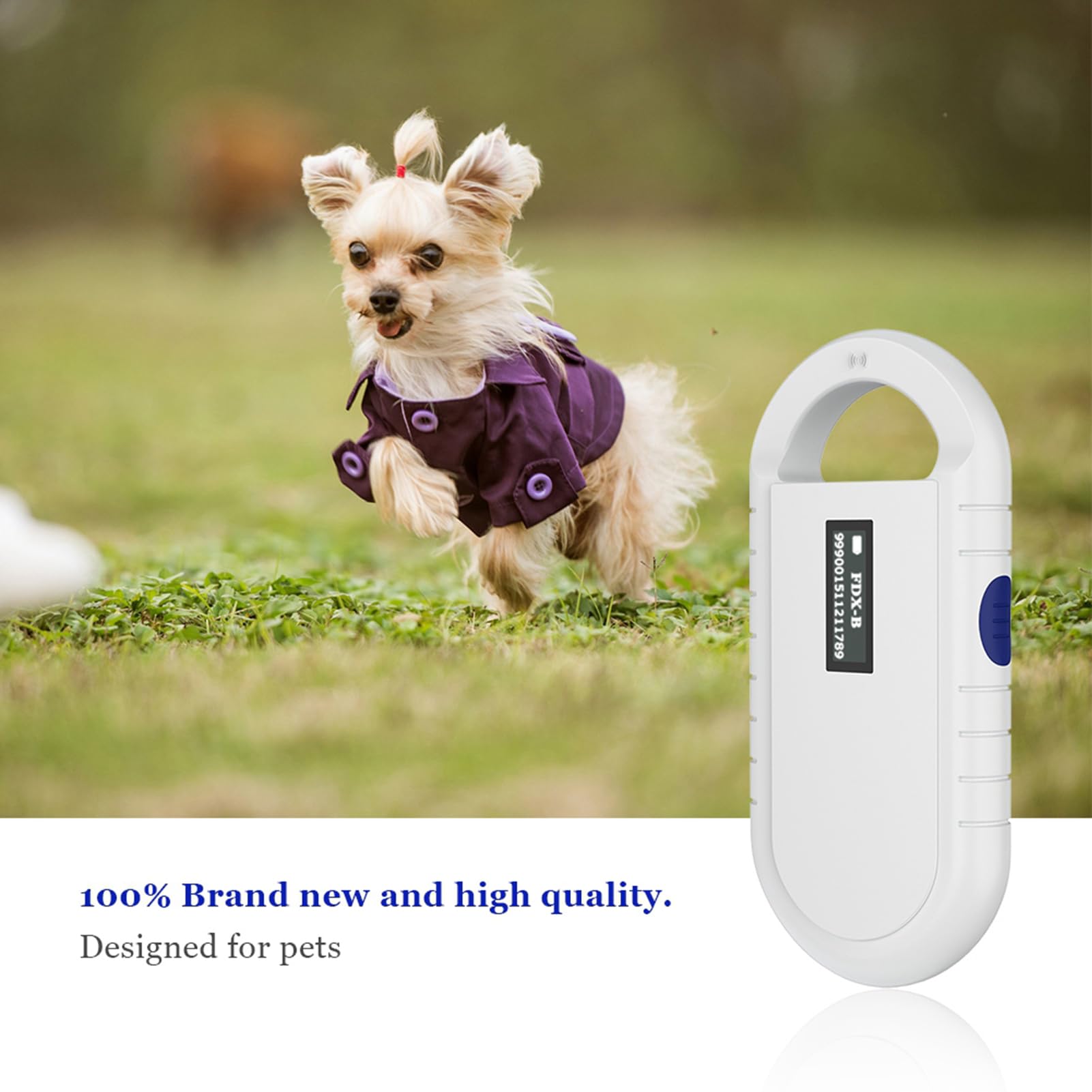 USB Rechargeable Pet Microchip Scanner - ISO11784/11785/FDX-B/ID64 Compatible Dog & Cat Microchip Reader Kit for Vet Clinics & Animal Shelters - Perfect for Lost Pet Identification & Pet Recovery