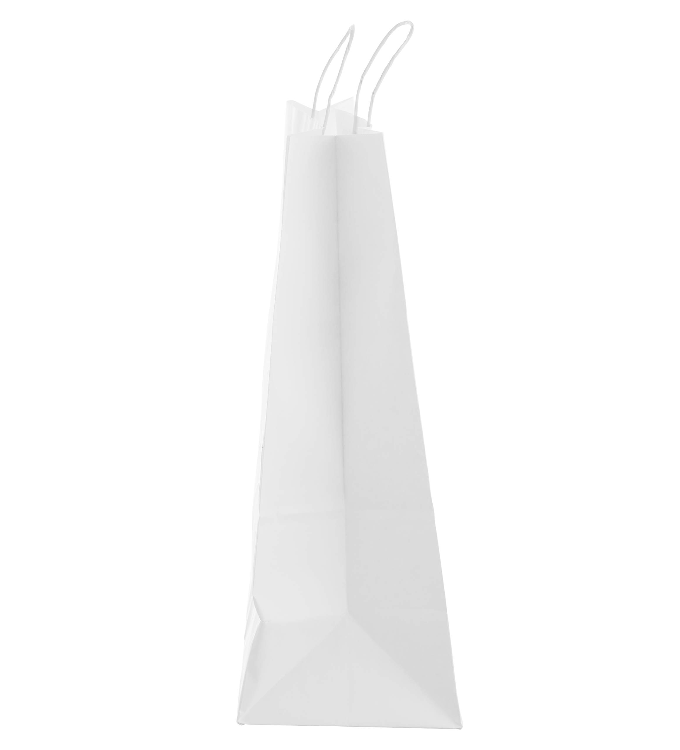 EcoQuality 500pcs Medium White Kraft Paper Bags with Handles - 10x5x15 inches - Strong Reusable Shopping & Gift Bags for Party, Retail, Merchandise, Lunch, Grocery - Eco-Friendly & Durable - Perfect for Stores, Weddings, Birthday Gifts & Farmers Market