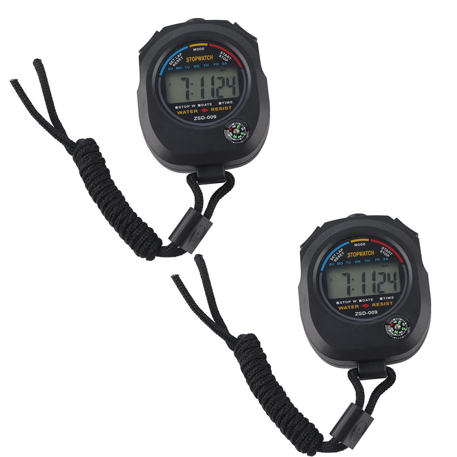 2 Pack Digital LCD Stopwatch Timer - Multifunctional Sports Timer for Racing, Running, Swimming | Time, Calendar & Alarm Display | Perfect for Track Meets, Swim Competitions & Training Sessions