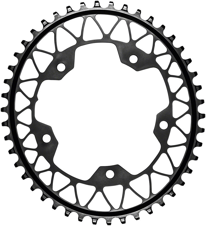 absoluteBLACK Oval Gravel Chainring 44T 110 BCD 5-Bolt Alloy Black - Premium MTB & Gravel Bike Upgrade for Enhanced Pedaling Efficiency on Rough Terrain