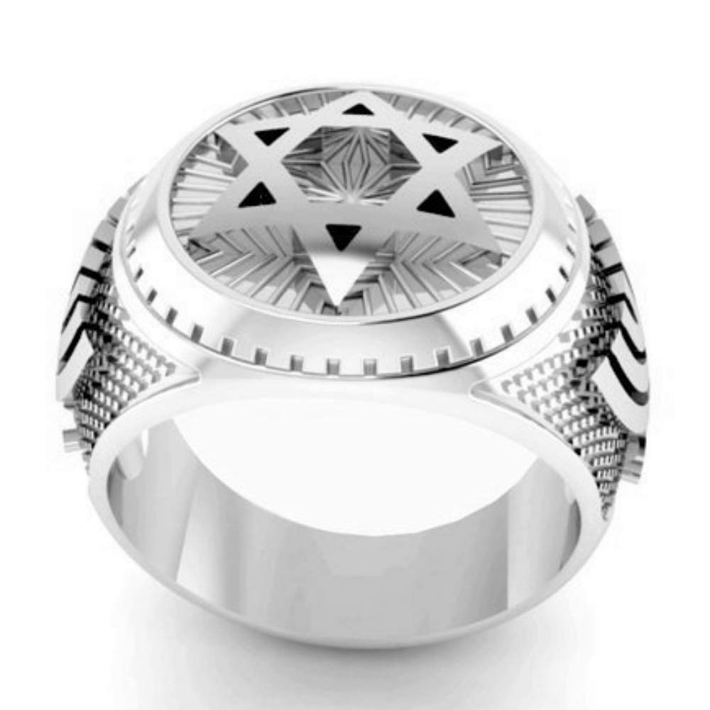 925 Sterling Silver King Solomon Ring - Star of David Jewelry for Men & Women | Perfect for Religious Gifts, Hanukkah, and Jewish Wedding Bands