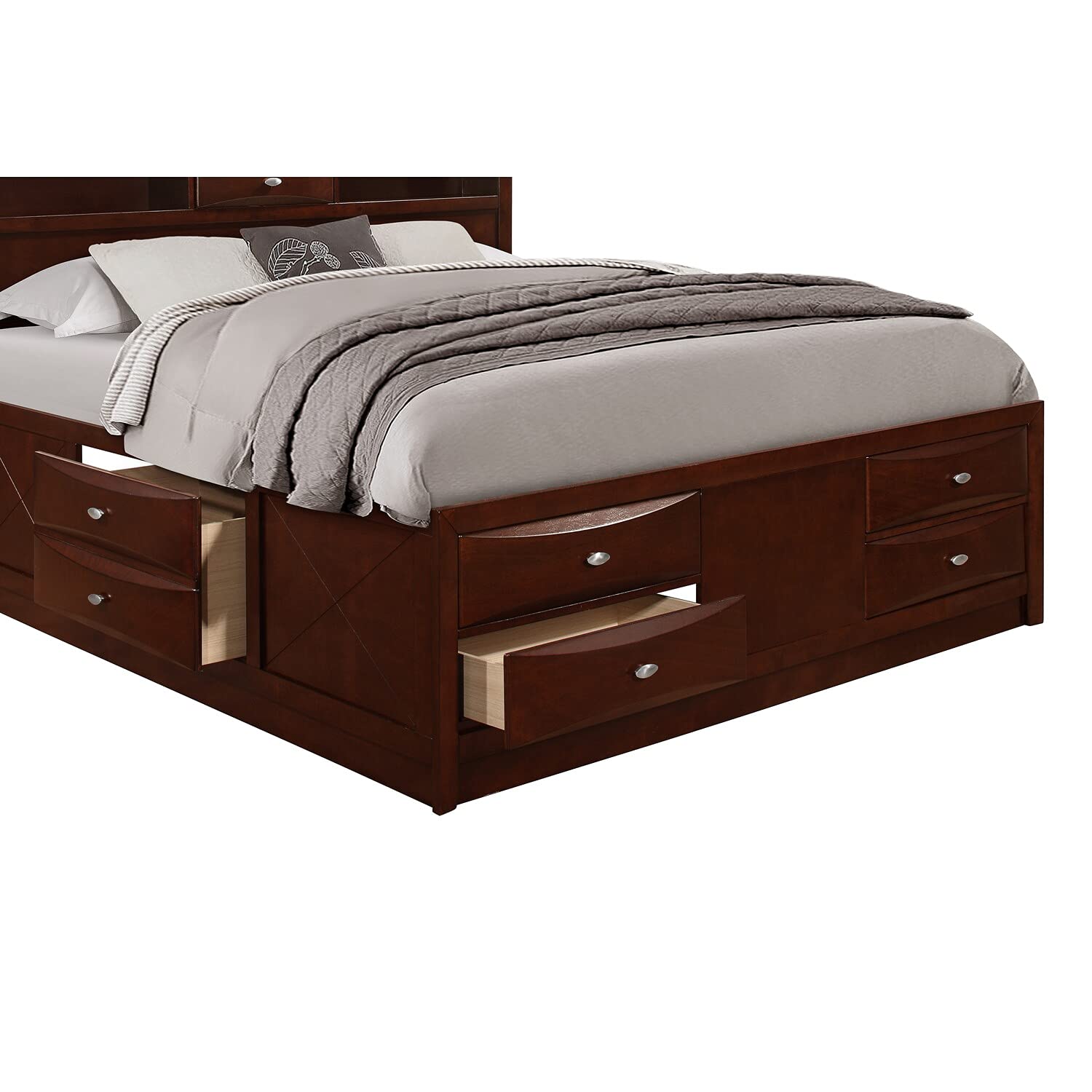Global Furniture Merlot Queen Bed Platform - Modern Wooden Bed Frame with Sturdy Support for Bedrooms | Perfect for Master Bedrooms, Guest Rooms & Apartments
