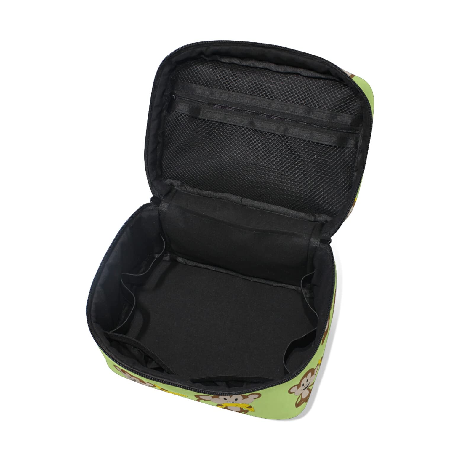 Adorable Baby Monkey Banana Print Makeup Bag for Women - Waterproof Cosmetic & Toiletry Travel Organizer - Perfect for Travel, Gym, and Daily Essentials Storage