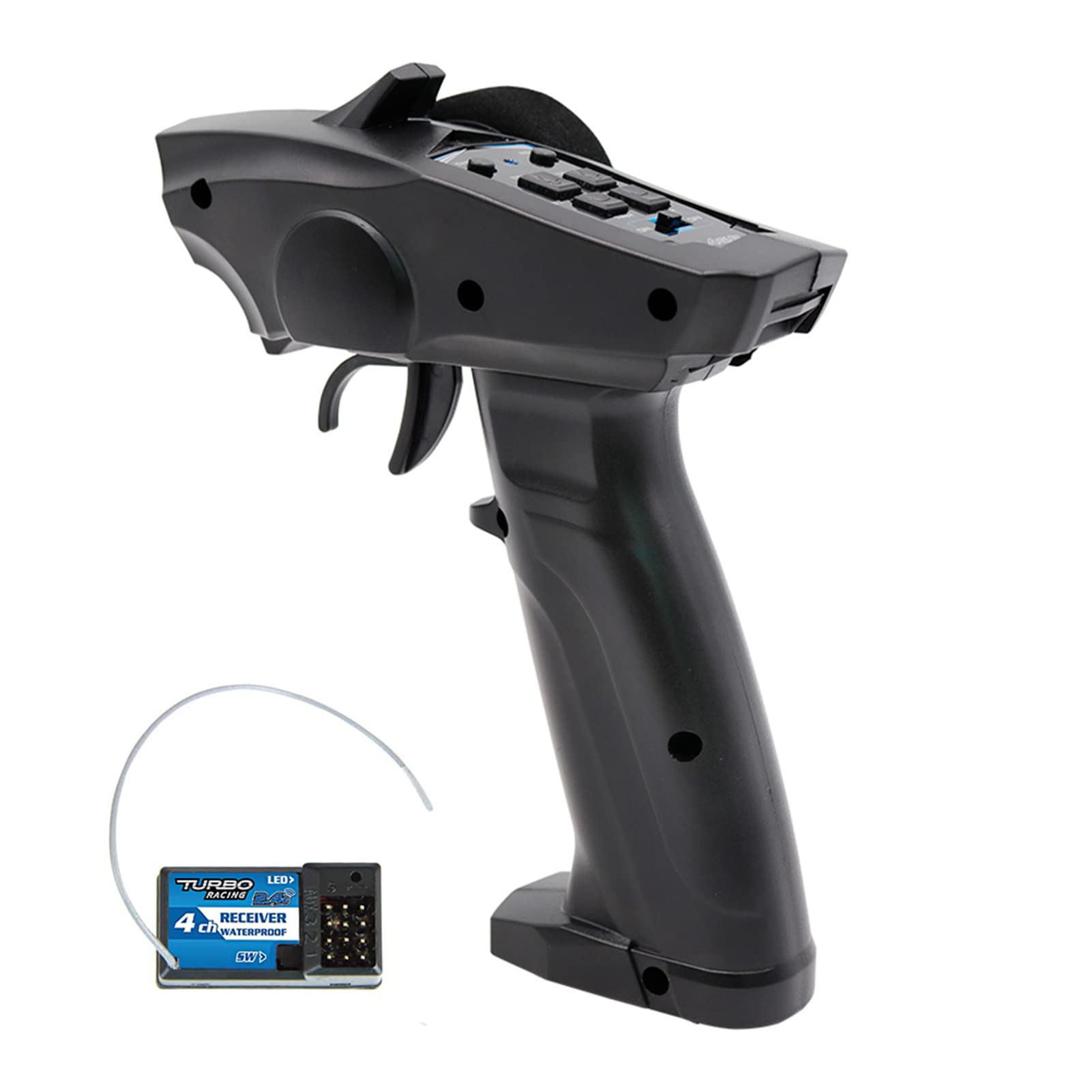 RC Boat Remote Control Transmitter with Trim Adjustment & Low Battery Warning for RC Cars/Boats - Perfect for Hobbyists & Outdoor Water Racing Enthusiasts