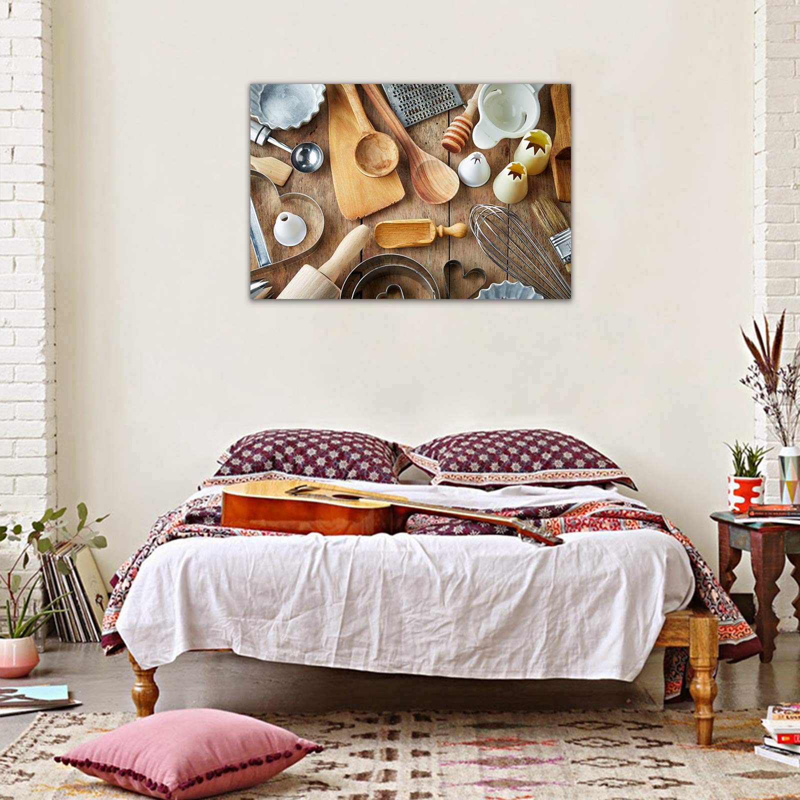 Modern Kitchen Wall Art Decor - 28x40 Inches Canvas Painting for Dining Room & Home - Perfect for Farmhouse, Rustic & Contemporary Kitchens